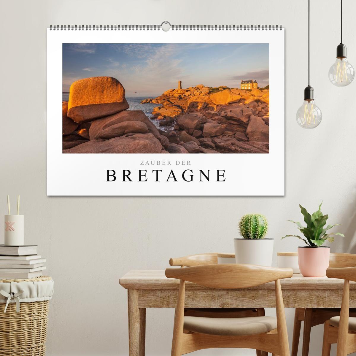 Beispielinhalt (Bild) Bretagne - Zauber der Côte de Granit Rose (Wandkalender 2026 DIN A2 quer), CALVENDO Monatskalender