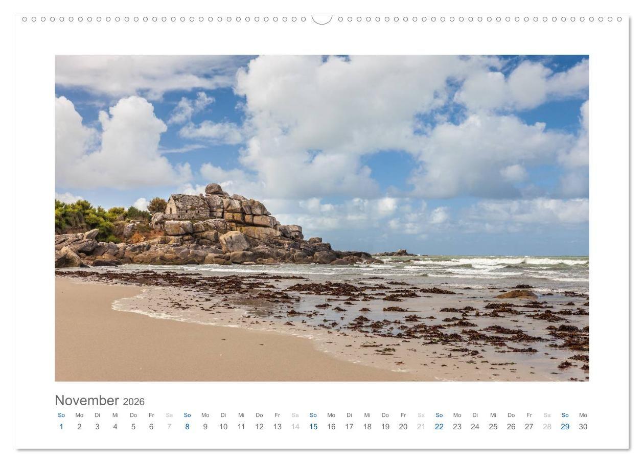 Beispielinhalt (Bild) Bretagne - Zauber der Côte de Granit Rose (Wandkalender 2026 DIN A2 quer), CALVENDO Monatskalender