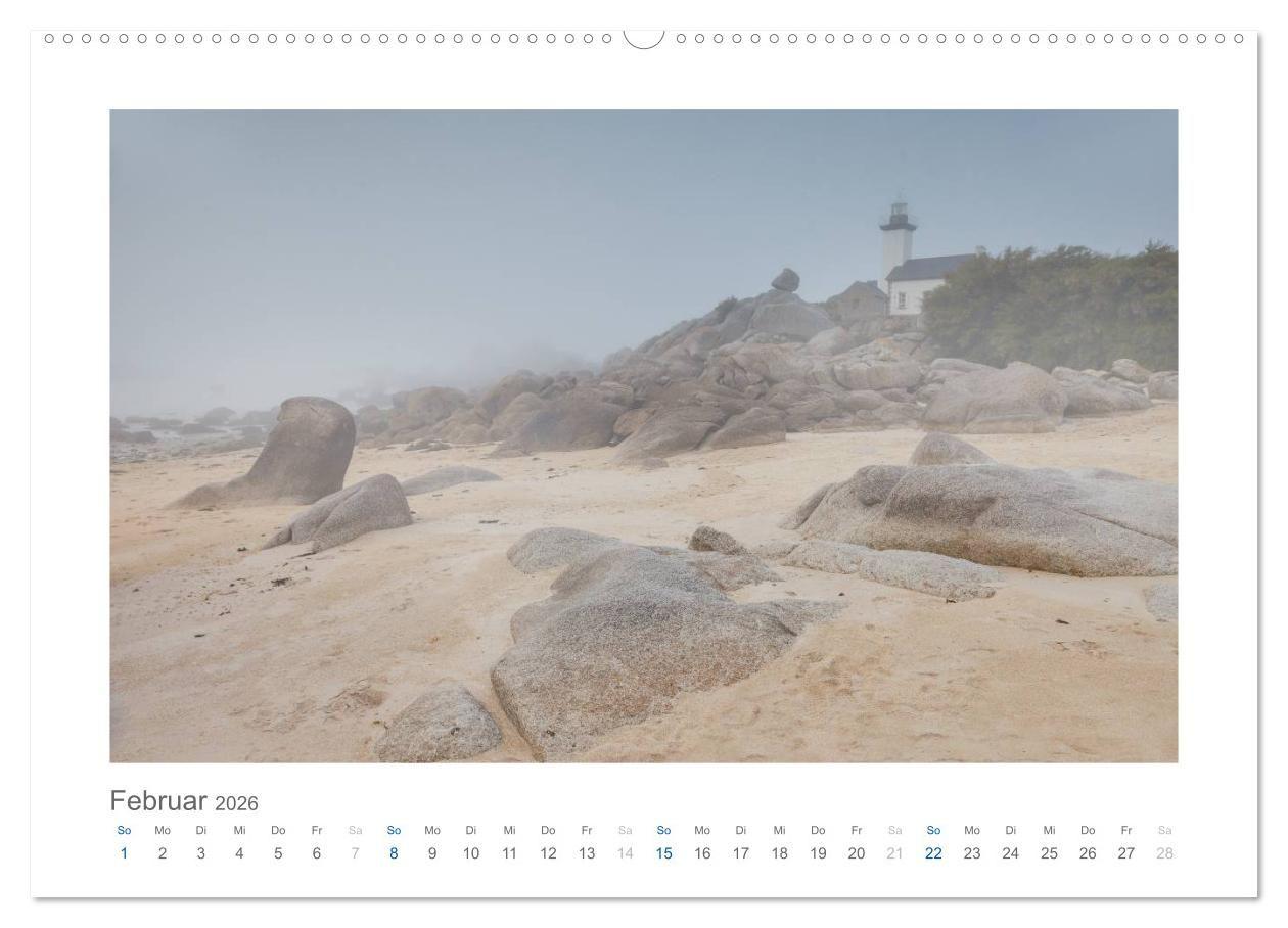 Beispielinhalt (Bild) Bretagne - Zauber der Côte de Granit Rose (Wandkalender 2026 DIN A2 quer), CALVENDO Monatskalender