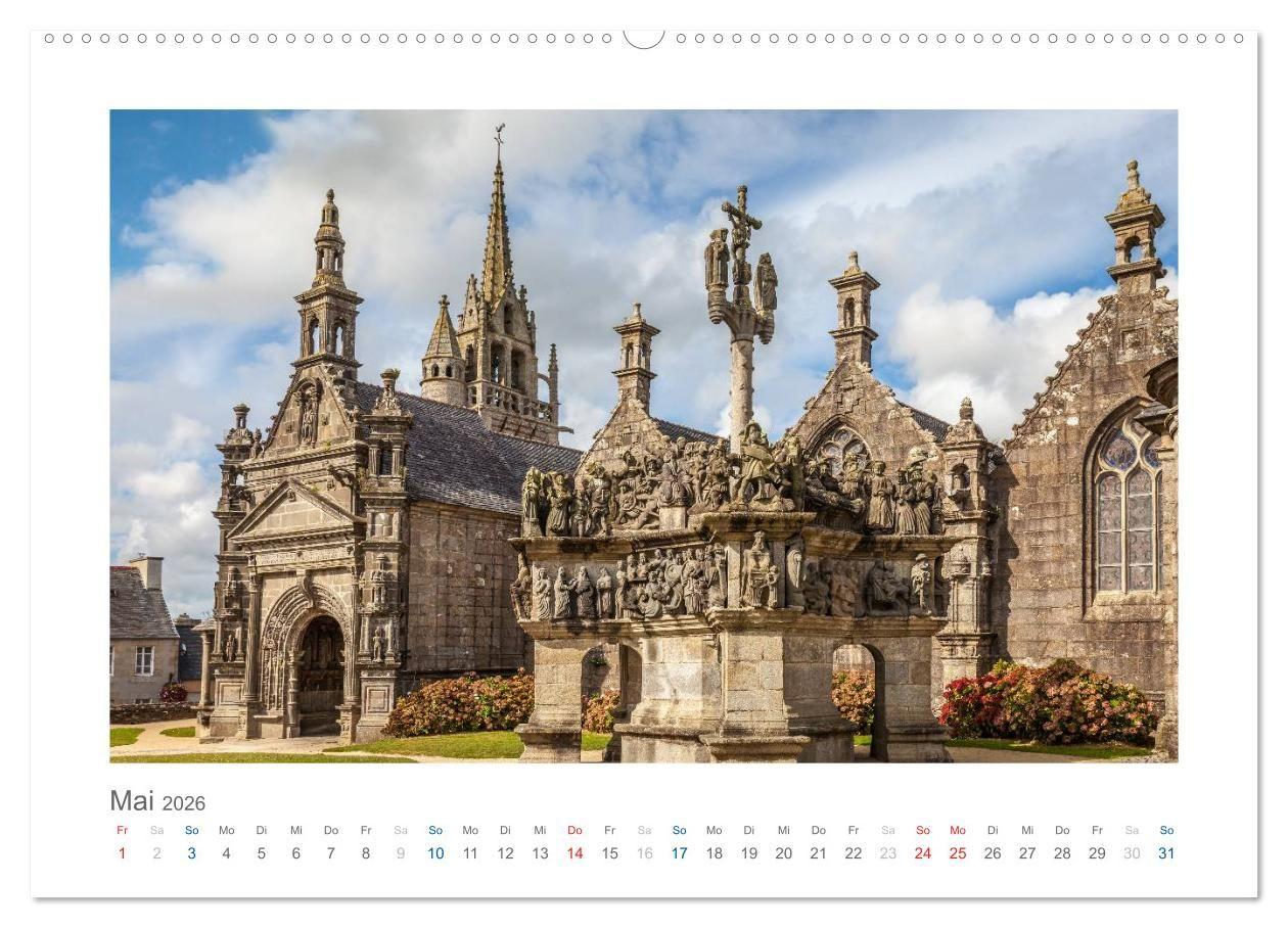 Beispielinhalt (Bild) Bretagne - Zauber der Côte de Granit Rose (Wandkalender 2026 DIN A2 quer), CALVENDO Monatskalender