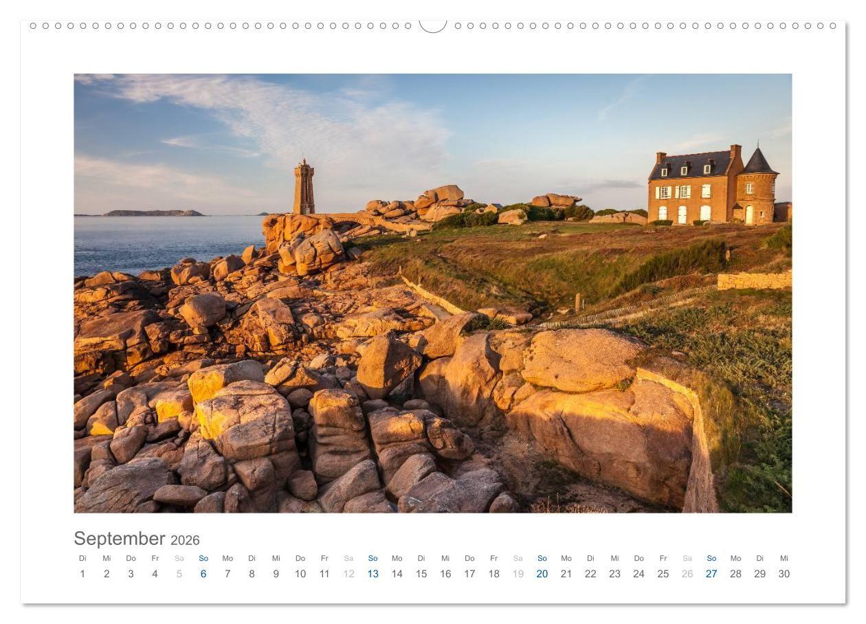 Beispielinhalt (Bild) Bretagne - Zauber der Côte de Granit Rose (Wandkalender 2026 DIN A2 quer), CALVENDO Monatskalender