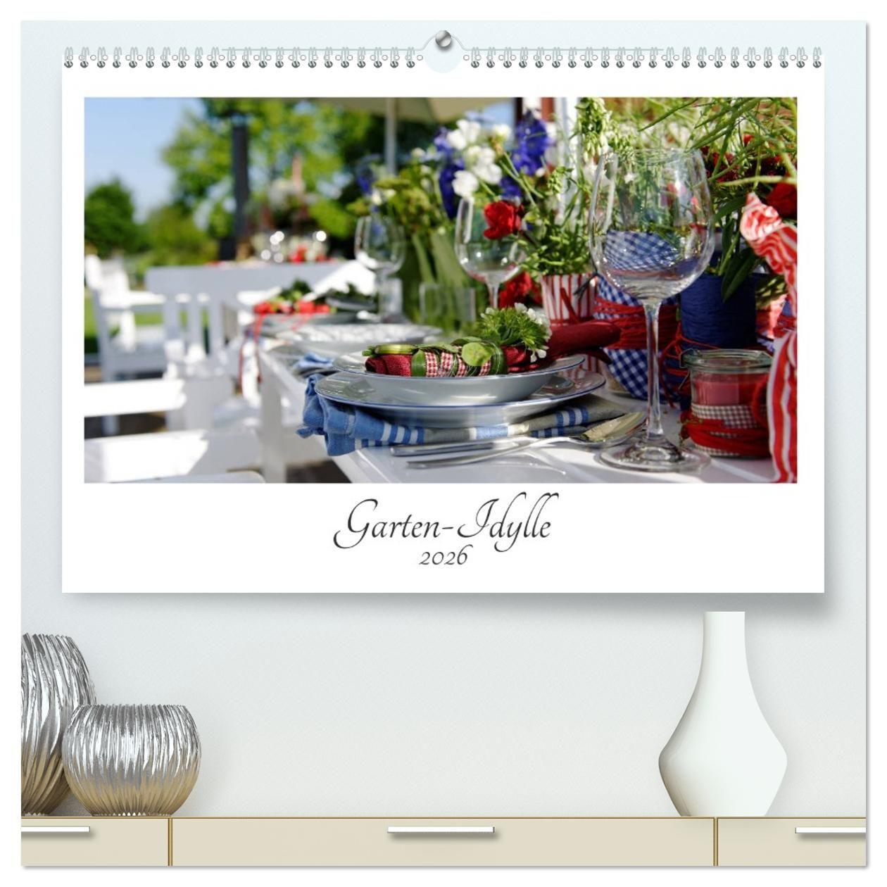 Vorderes Coverbild Garten-Idylle 2026 (hochwertiger Premium Wandkalender 2026 DIN A2 quer), Kunstdruck in Hochglanz