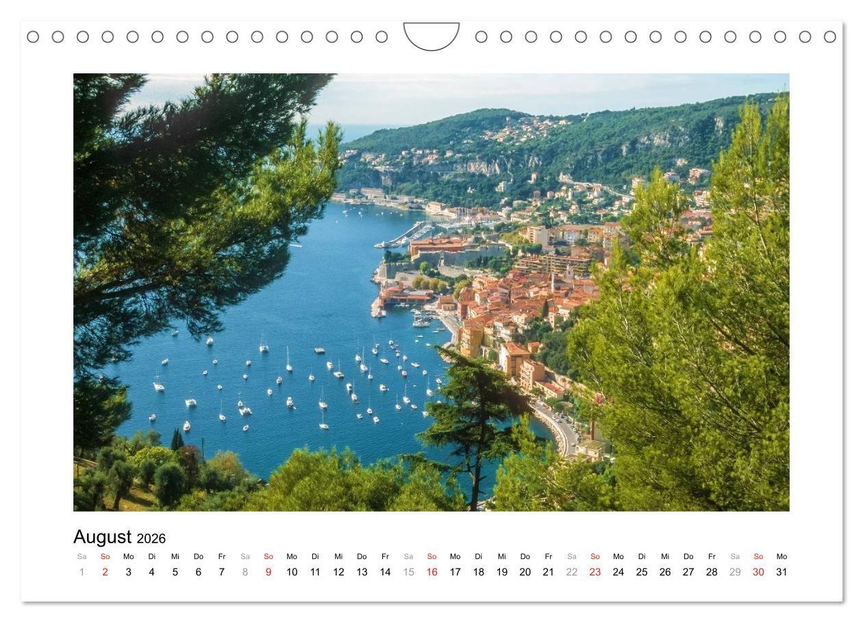 Beispielinhalt (Bild) Cote d'Azur - Im Licht der blauen Küste (Wandkalender 2026 DIN A4 quer), CALVENDO Monatskalender