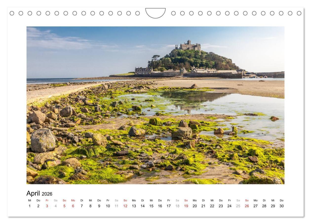 Beispielinhalt (Bild) Cornwall - Land zwischen den Meeren (Wandkalender 2026 DIN A4 quer), CALVENDO Monatskalender