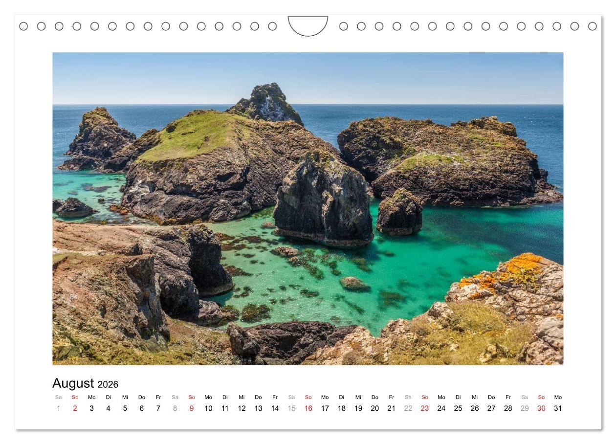 Beispielinhalt (Bild) Cornwall - Land zwischen den Meeren (Wandkalender 2026 DIN A4 quer), CALVENDO Monatskalender