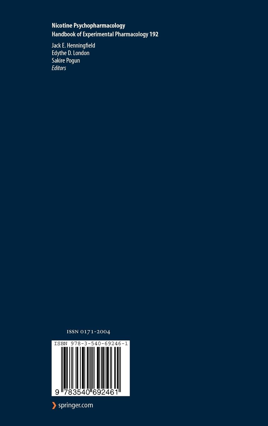 Rückseitencover Nicotine Psychopharmacology