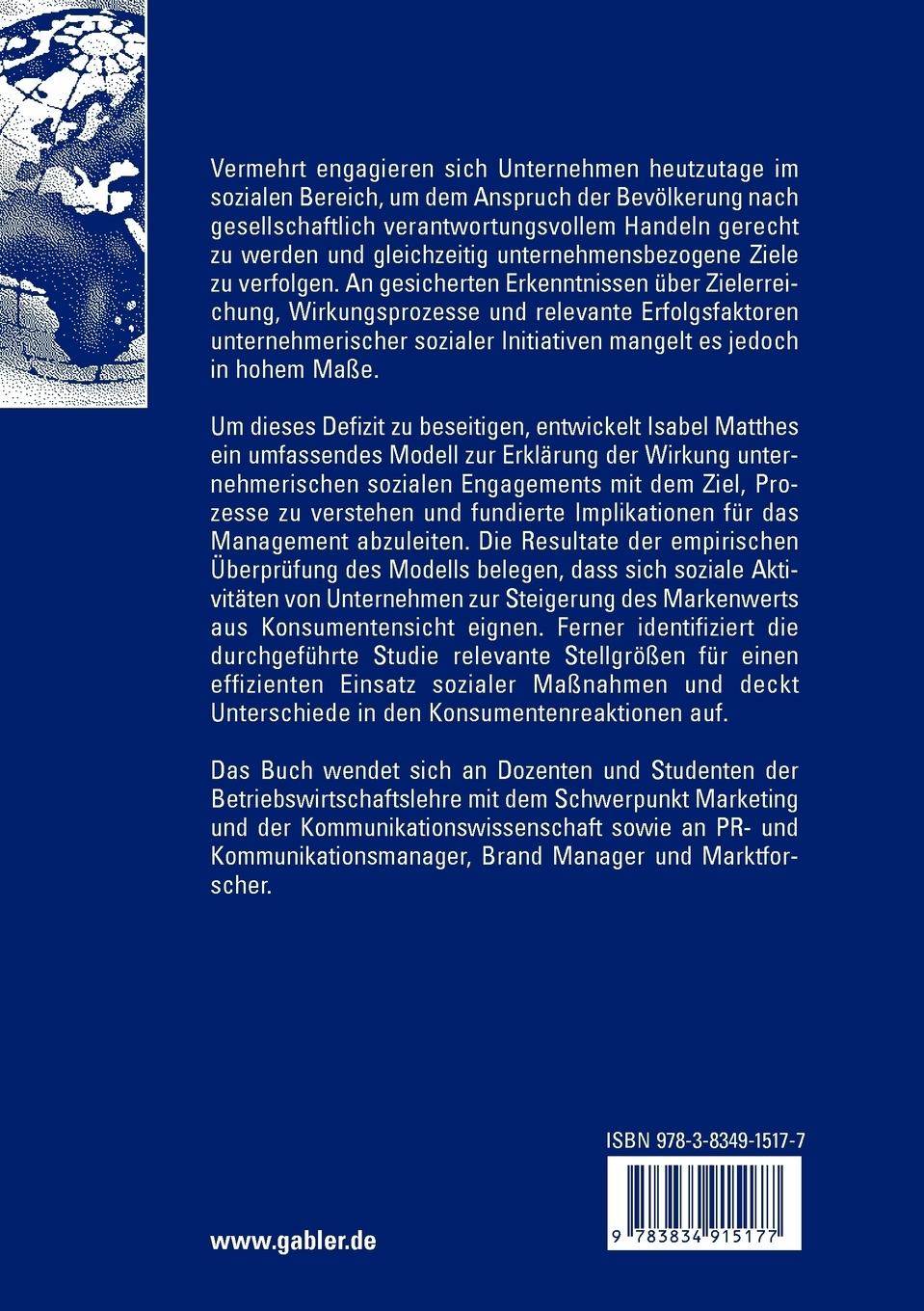 Rückseitencover Soziales Engagement von Unternehmen