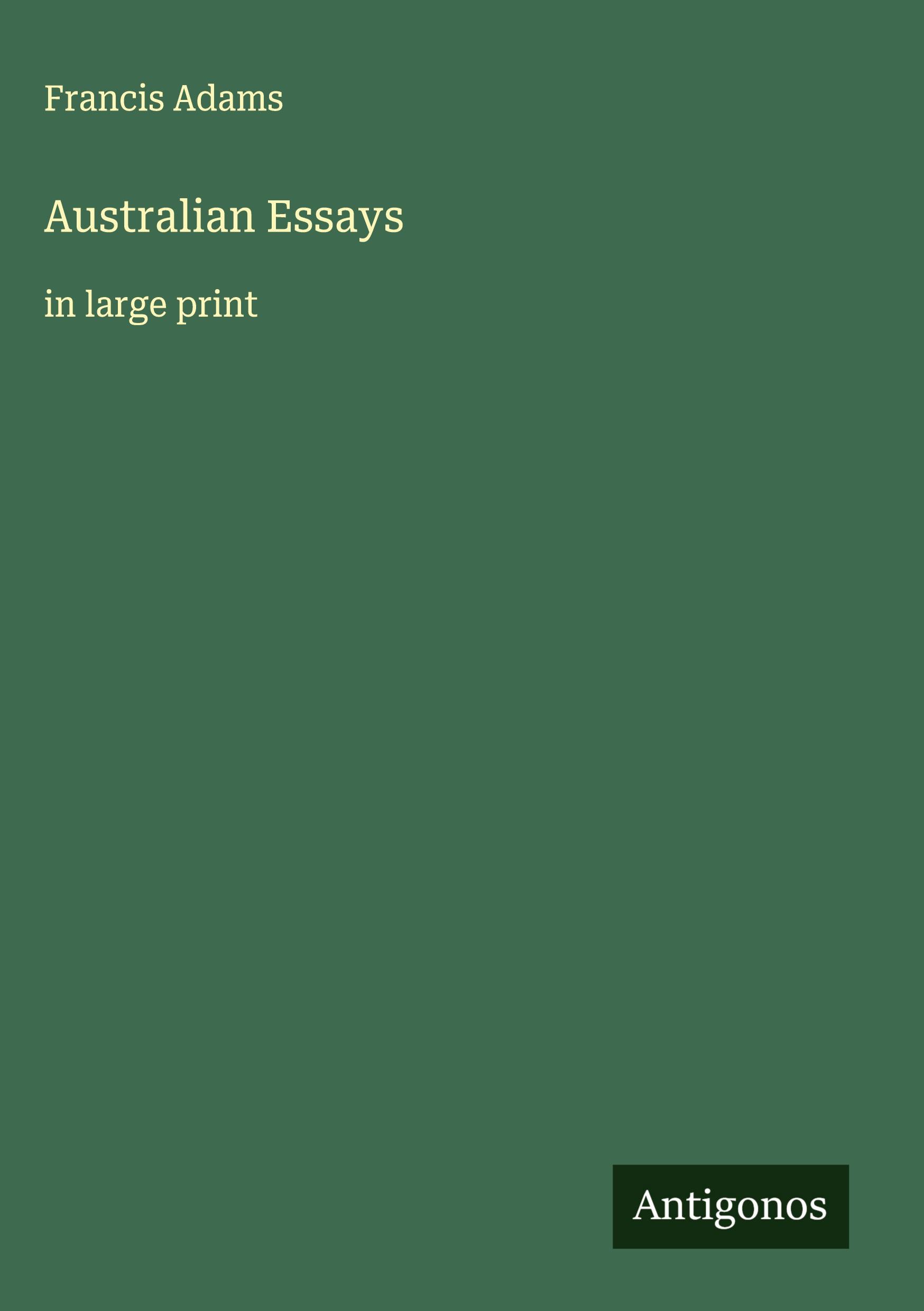 Vorderes Coverbild Australian Essays