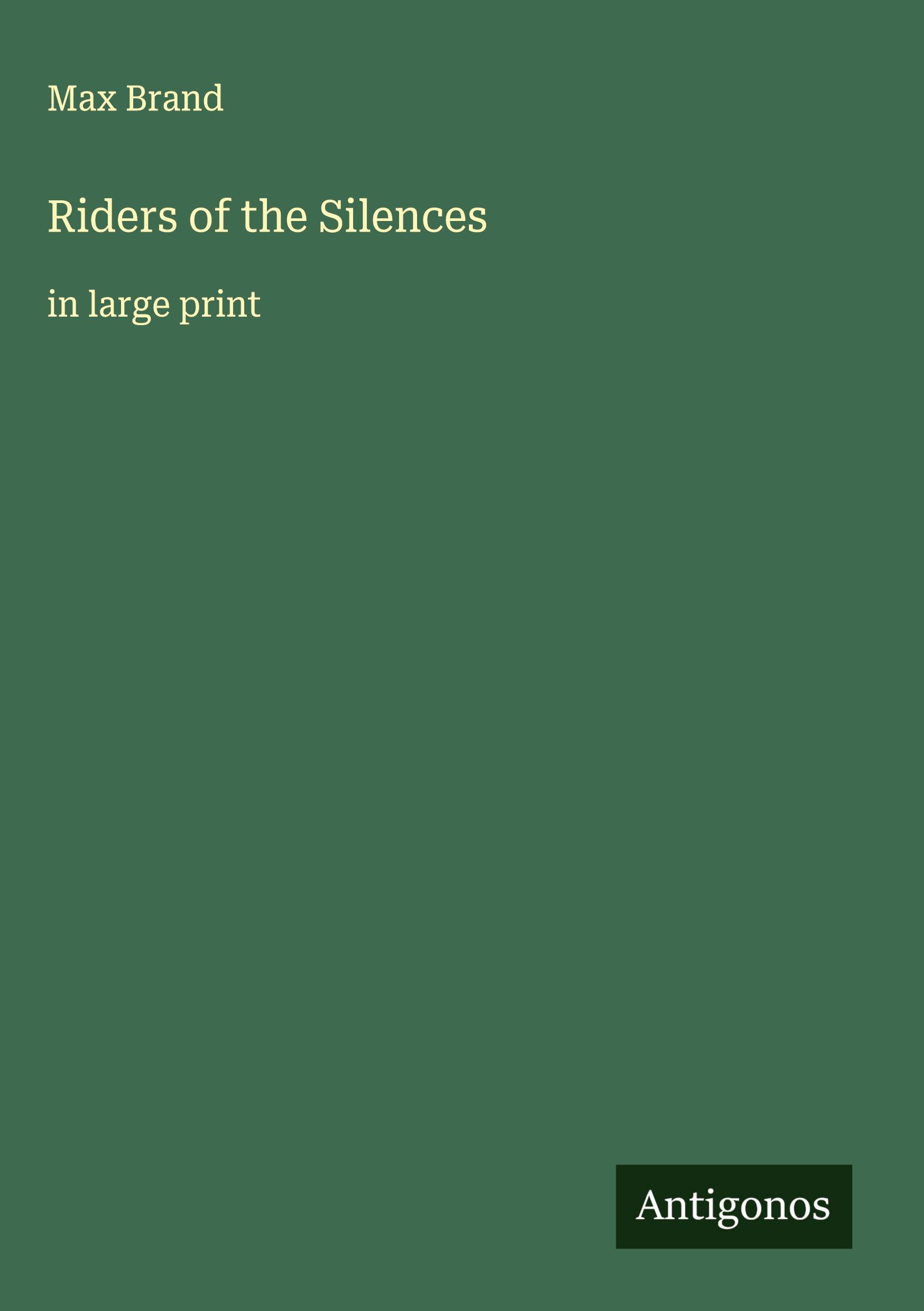 Vorderes Coverbild Riders of the Silences