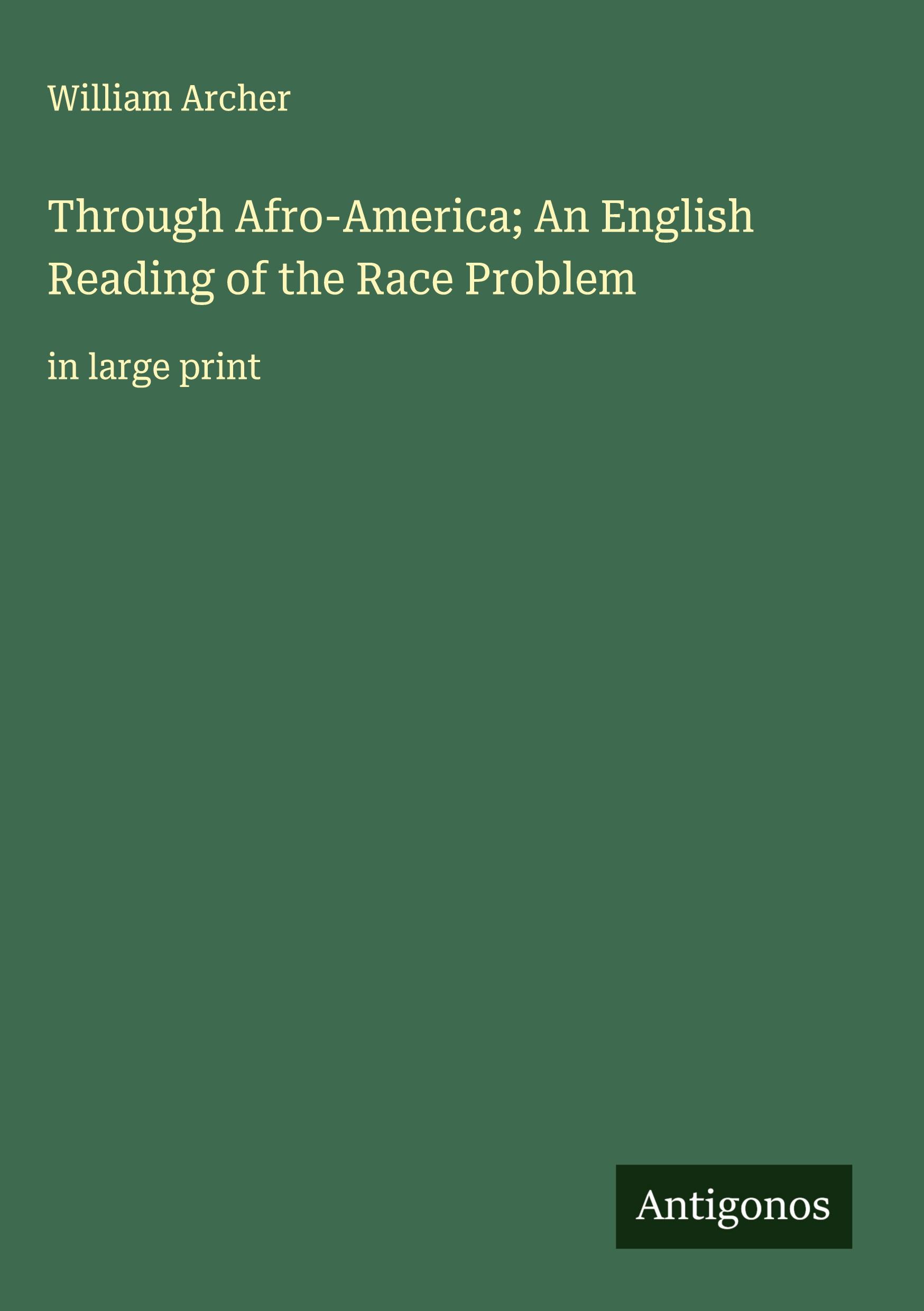 Vorderes Coverbild Through Afro-America; An English Reading of the Race Problem