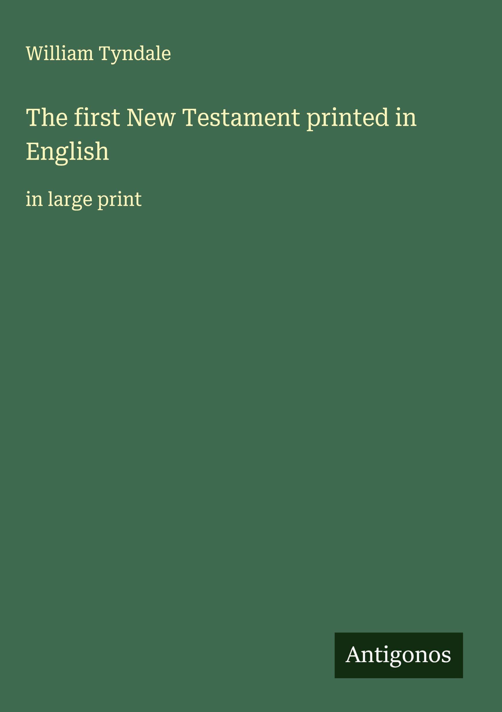 Vorderes Coverbild The first New Testament printed in English