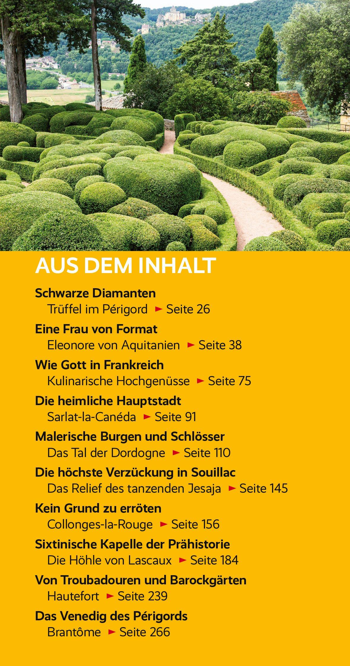 Beispielinhalt (Bild) TRESCHER Reiseführer Périgord