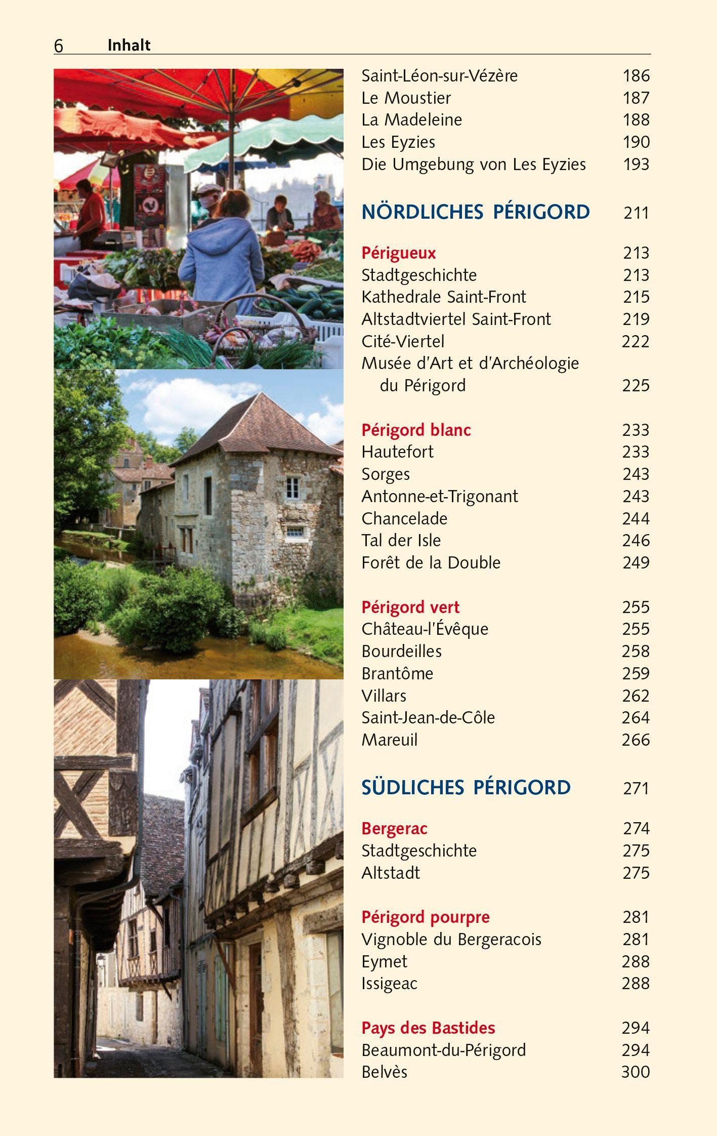Beispielinhalt (Bild) TRESCHER Reiseführer Périgord