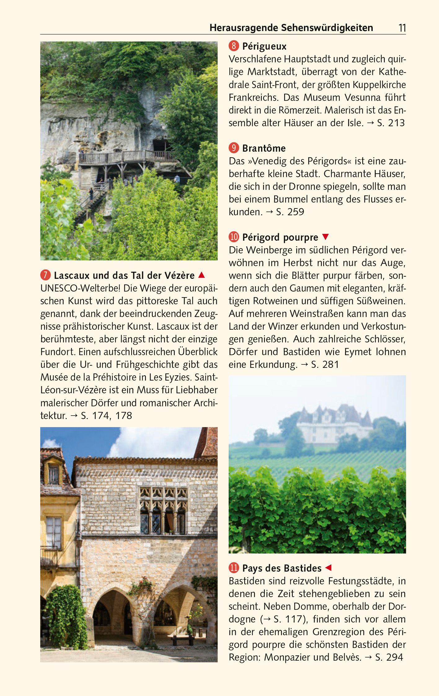 Beispielinhalt (Bild) TRESCHER Reiseführer Périgord