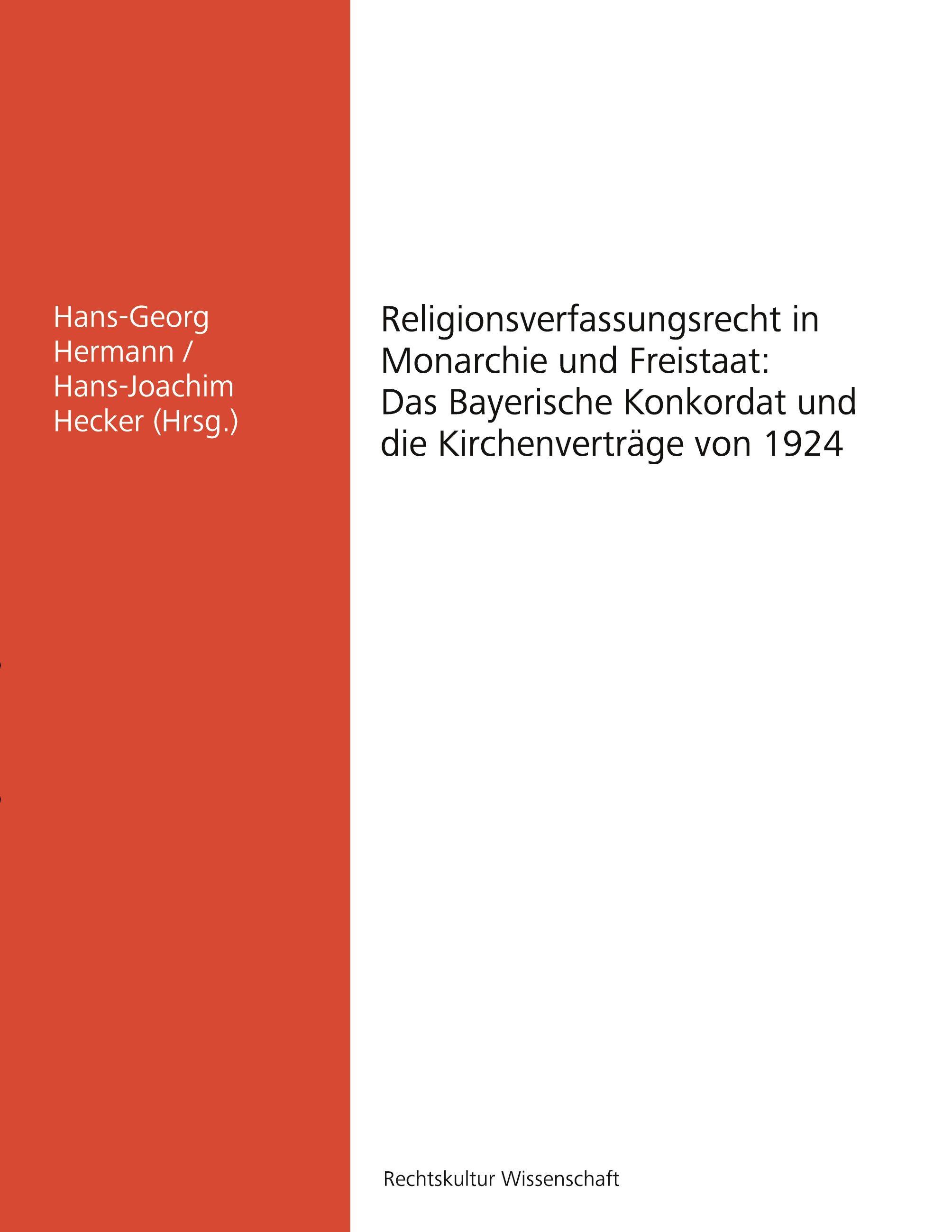 Vorderes Coverbild Religionsverfassungsrecht in Monarchie und Freistaat: