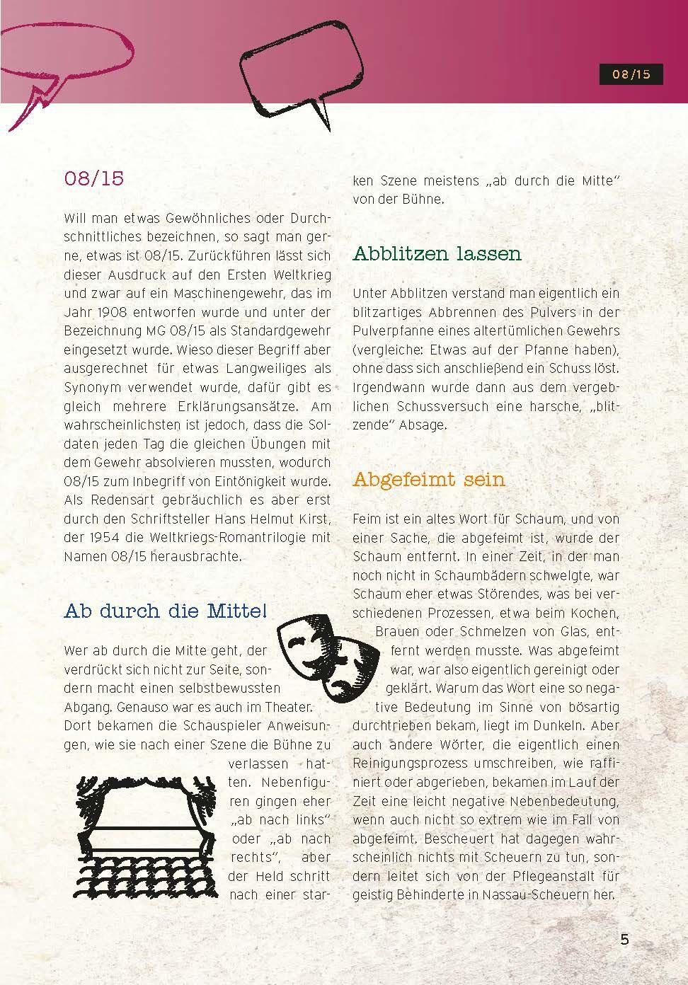 Beispielinhalt (Bild) Redensarten & Sprichwörter