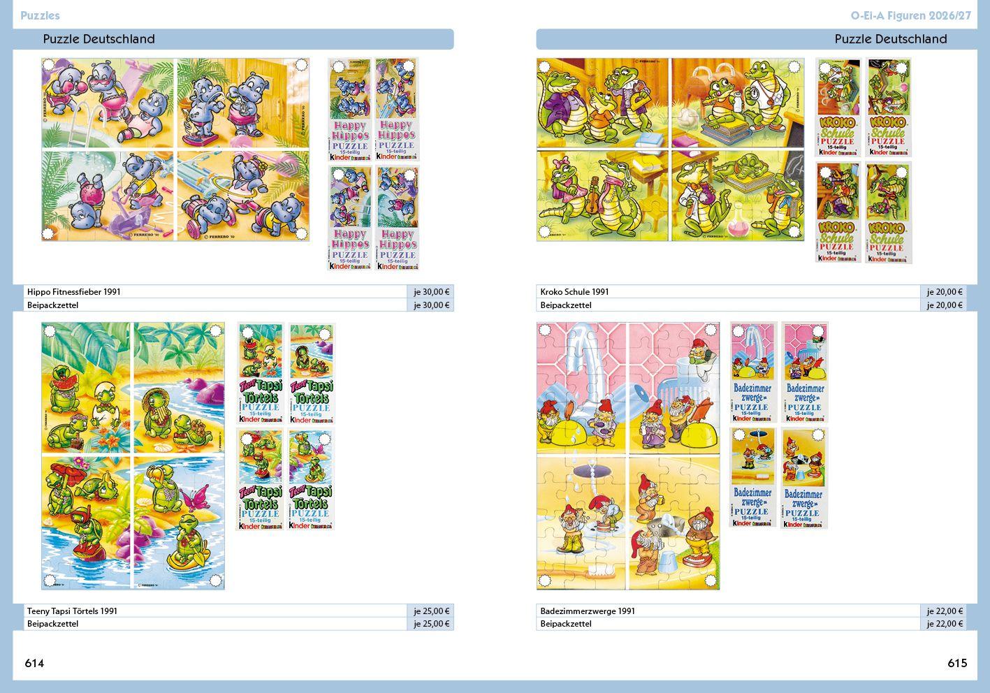 Beispielinhalt (Bild) O-Ei-A Figuren 2026/27 - Der Preisführer für Figuren aus dem Überraschungsei!