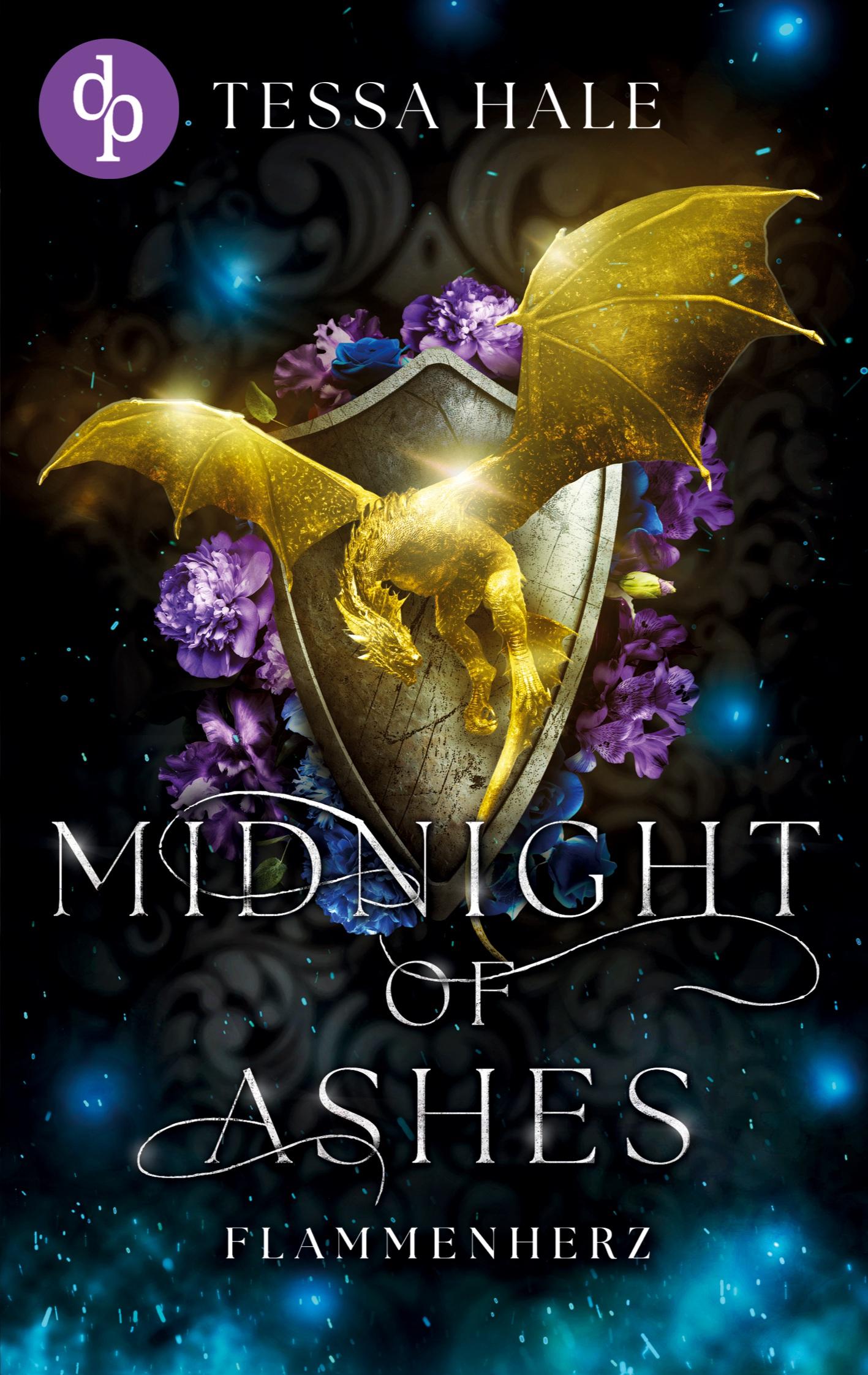 Vorderes Coverbild Midnight of Ashes - Flammenherz | Die spicy Why Choose Academy Romantasy mit Drachen und verbotener Begierde