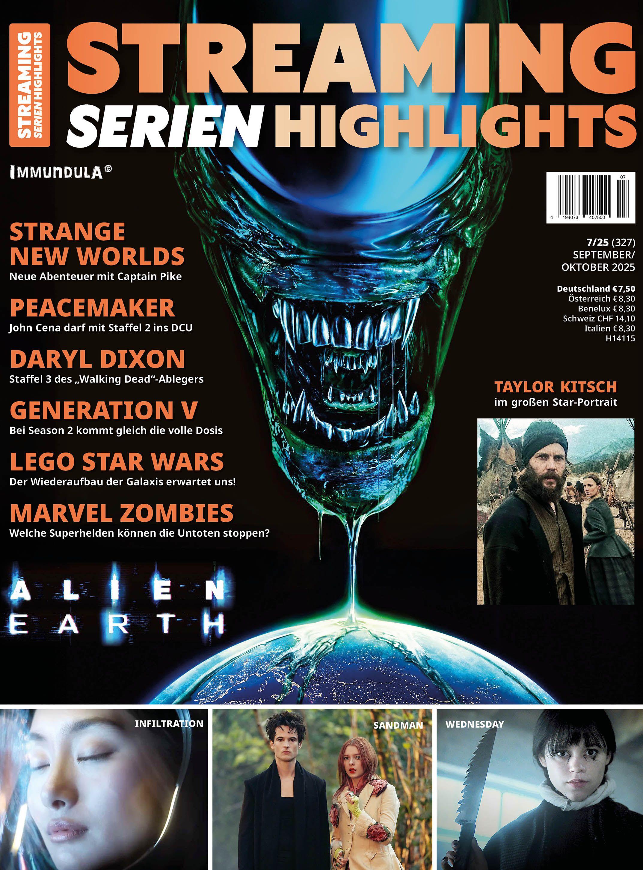Vorderes Coverbild STREAMING SERIEN HIGHLIGHTS. Ausgabe September/Oktober 2025 (#327)