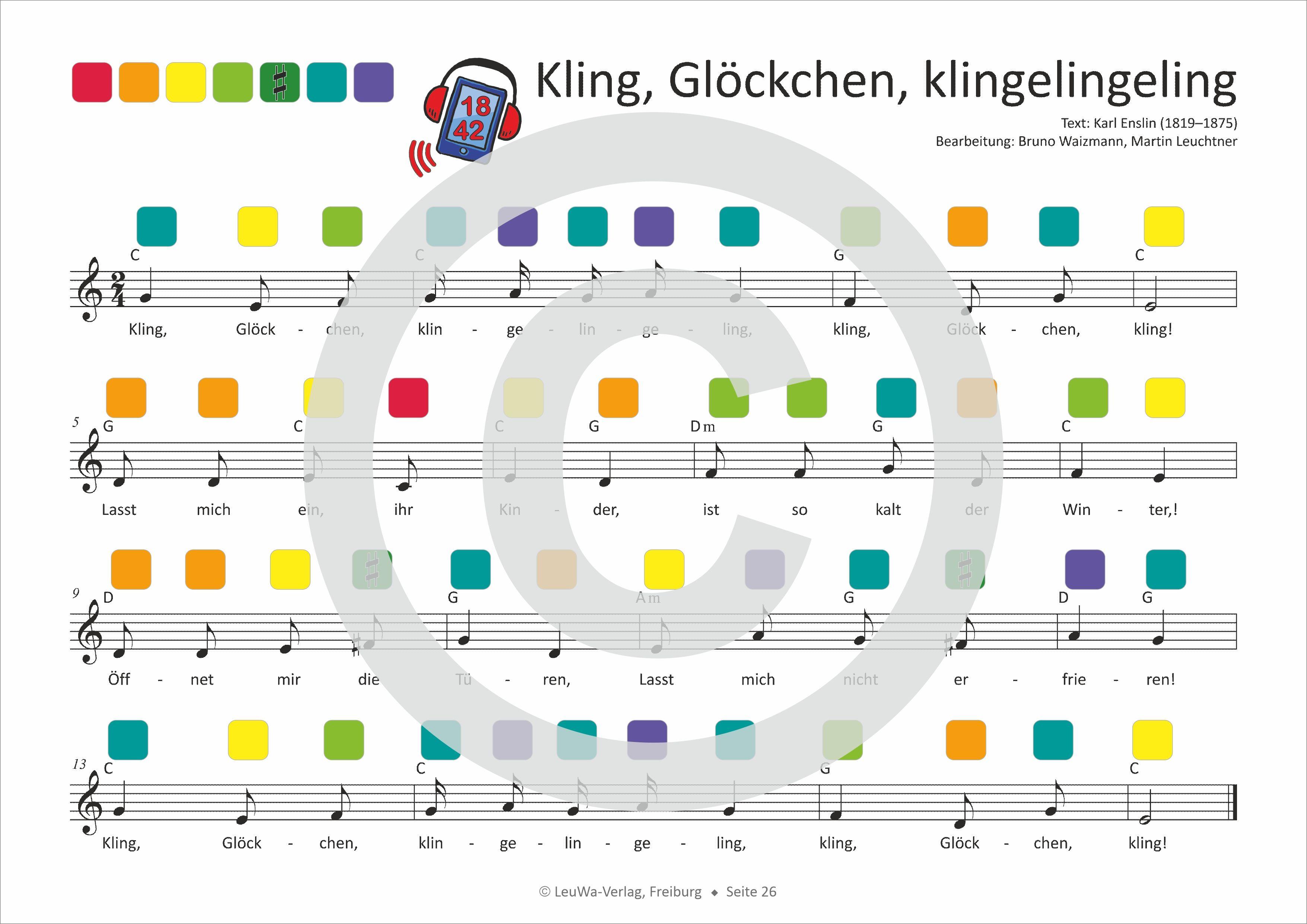 Beispielinhalt (Bild) Einfacher!-Geht-Nicht: 24 Weihnachtslieder für die RAINBOW Instrumente (+Play-Along-Streaming) | LeuWa