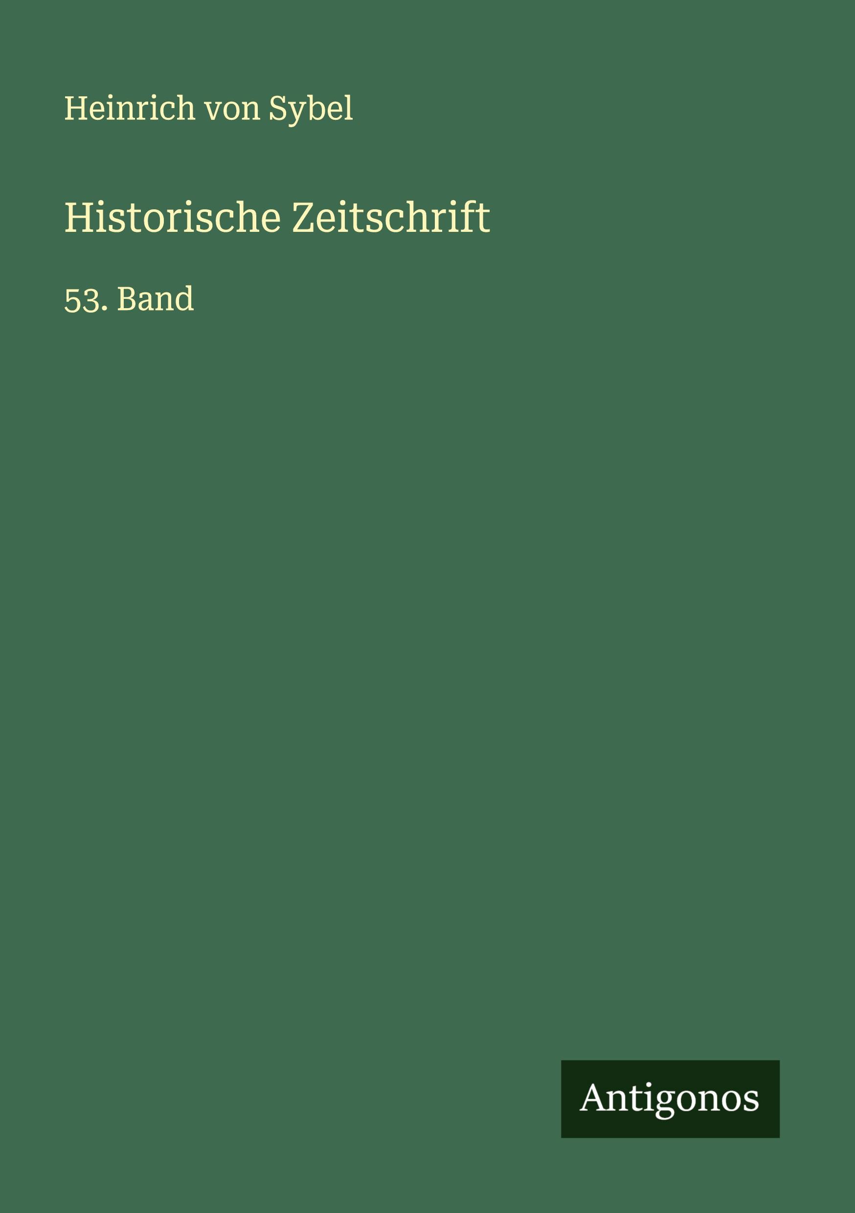 Vorderes Coverbild Historische Zeitschrift