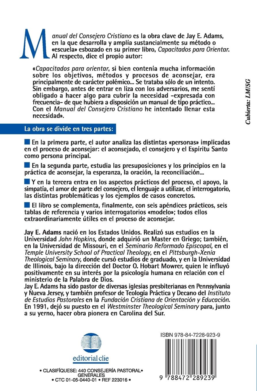 Rückseitencover Manual del Consejero Cristiano