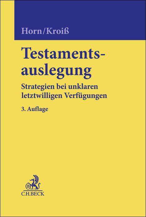 Vorderes Coverbild Testamentsauslegung