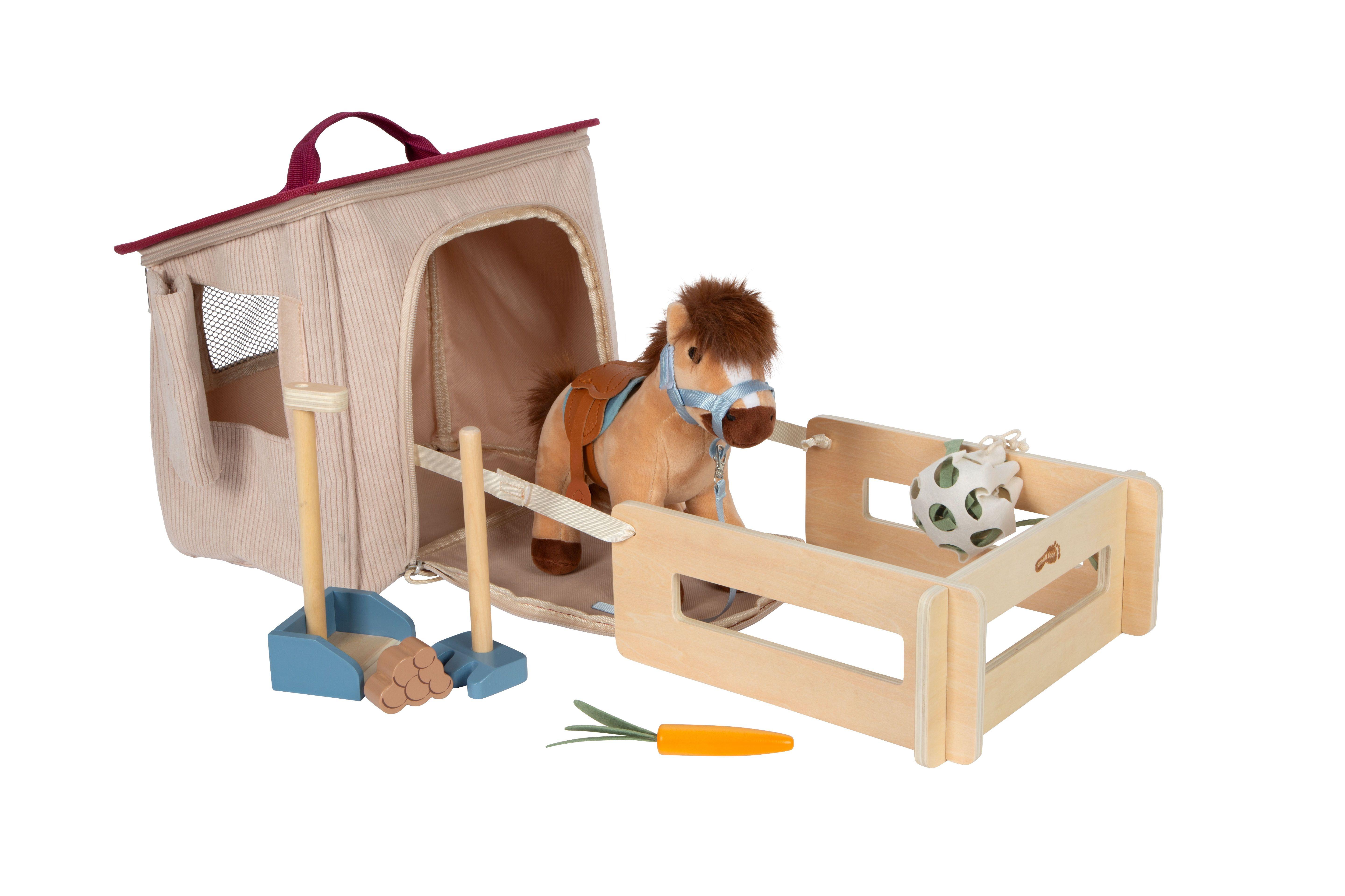 Beispielinhalt (Bild) Spielset Pferd mit Stall und Zubehör in der Tasche