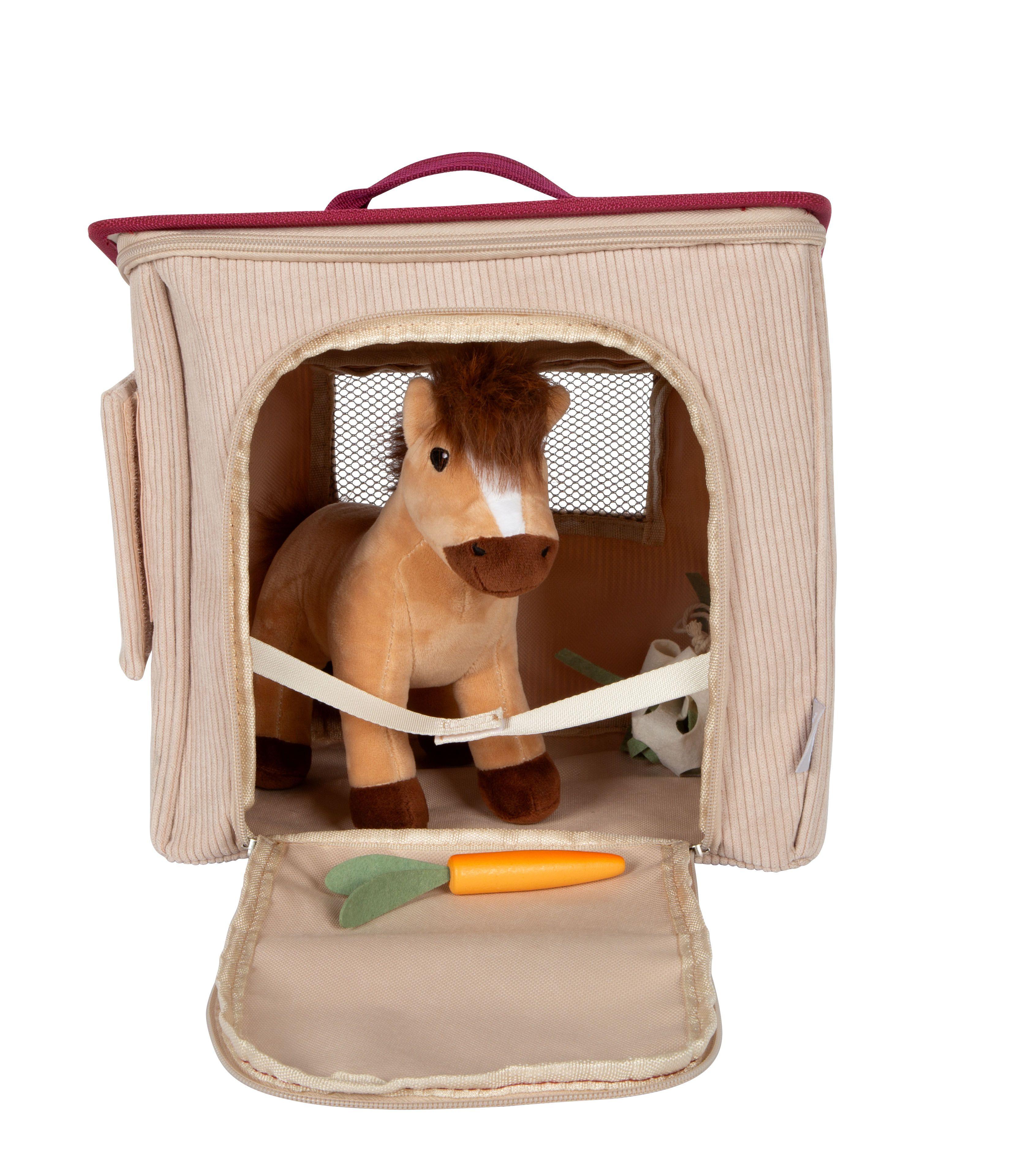 Beispielinhalt (Bild) Spielset Pferd mit Stall und Zubehör in der Tasche