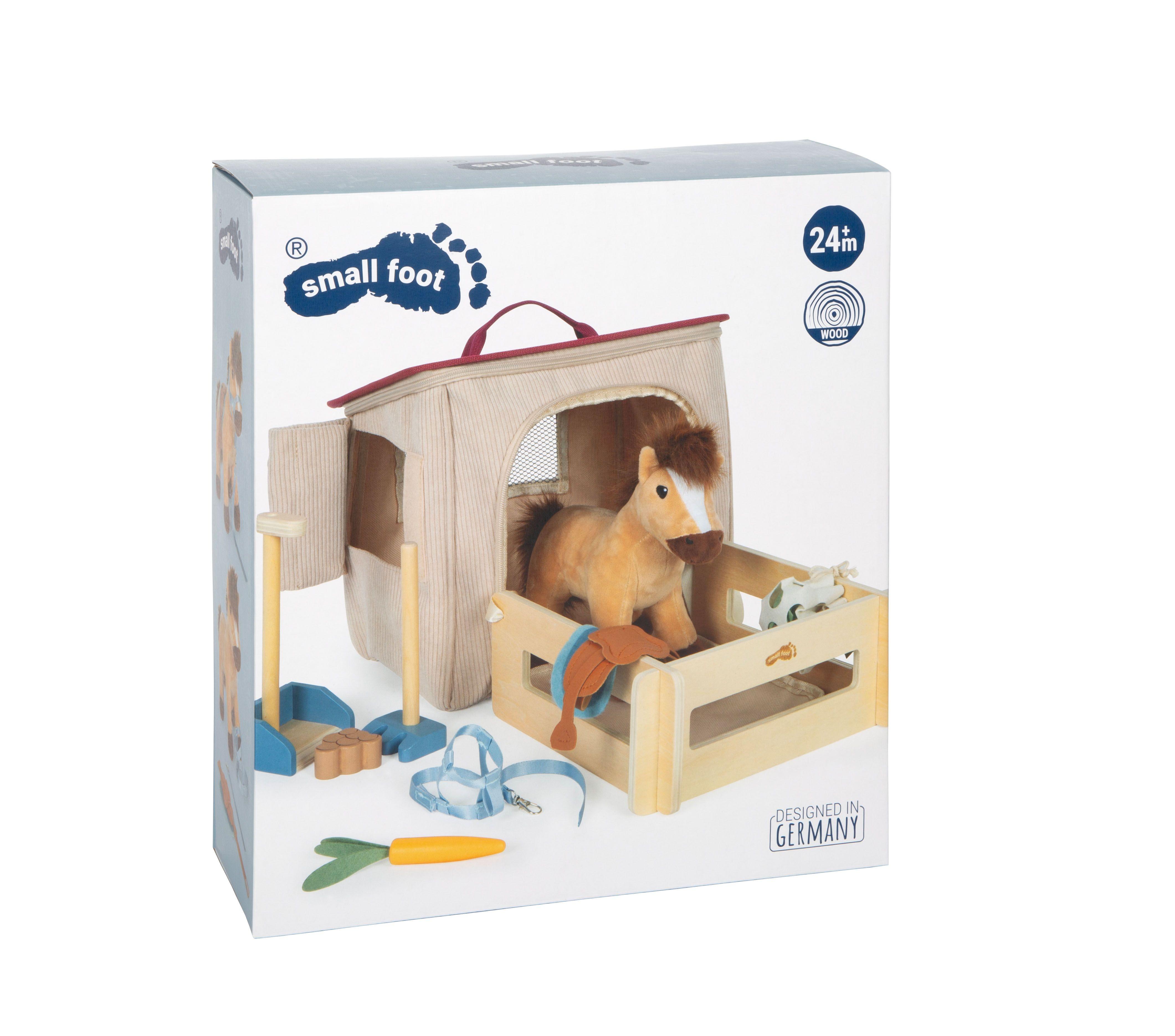 Beispielinhalt (Bild) Spielset Pferd mit Stall und Zubehör in der Tasche