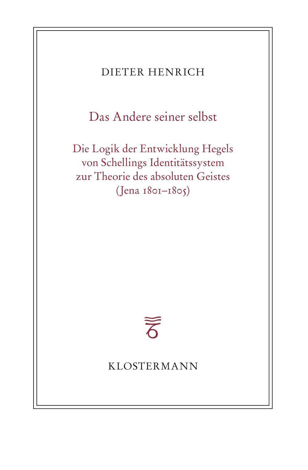 Vorderes Coverbild Das Andere seiner selbst