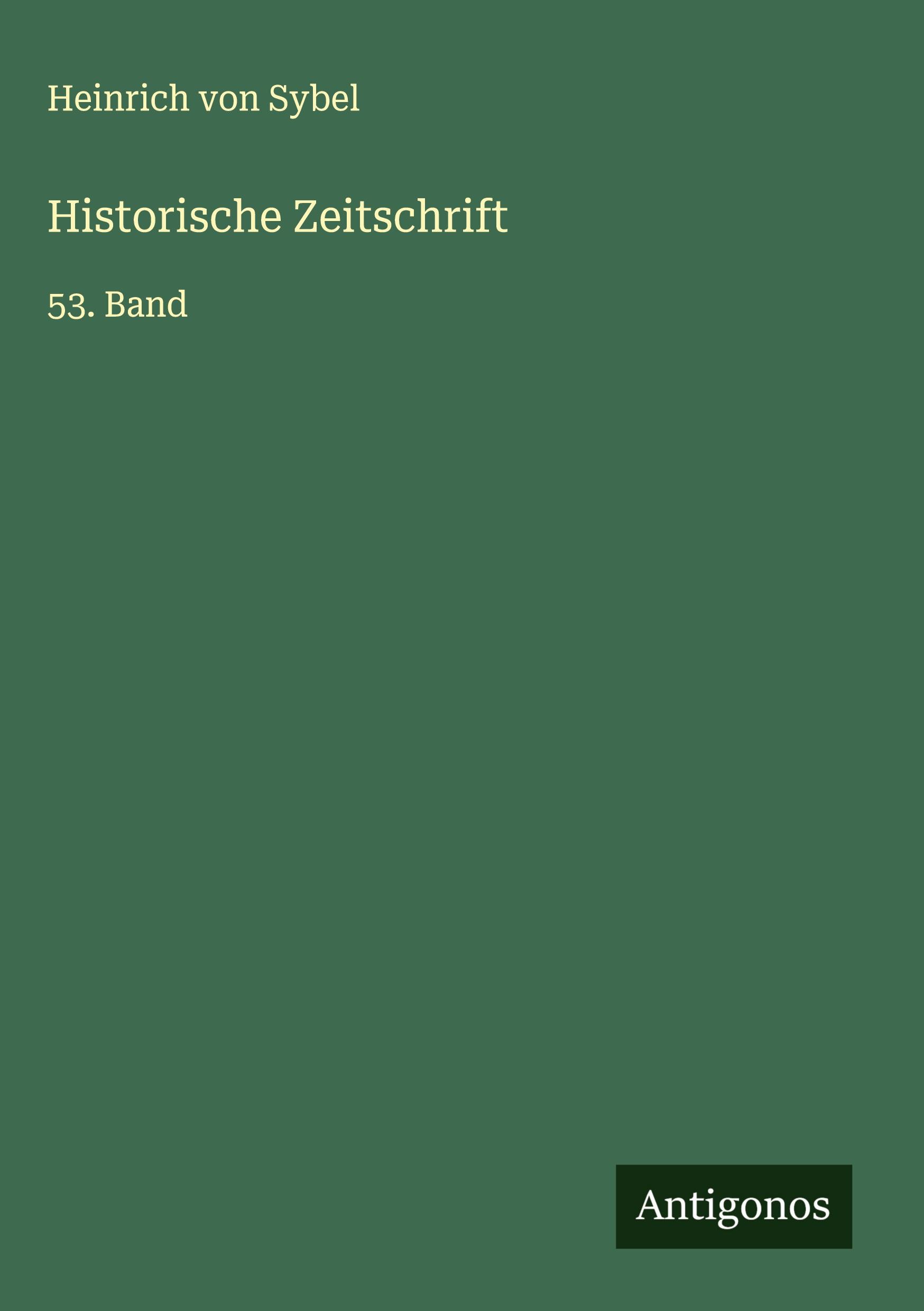 Vorderes Coverbild Historische Zeitschrift