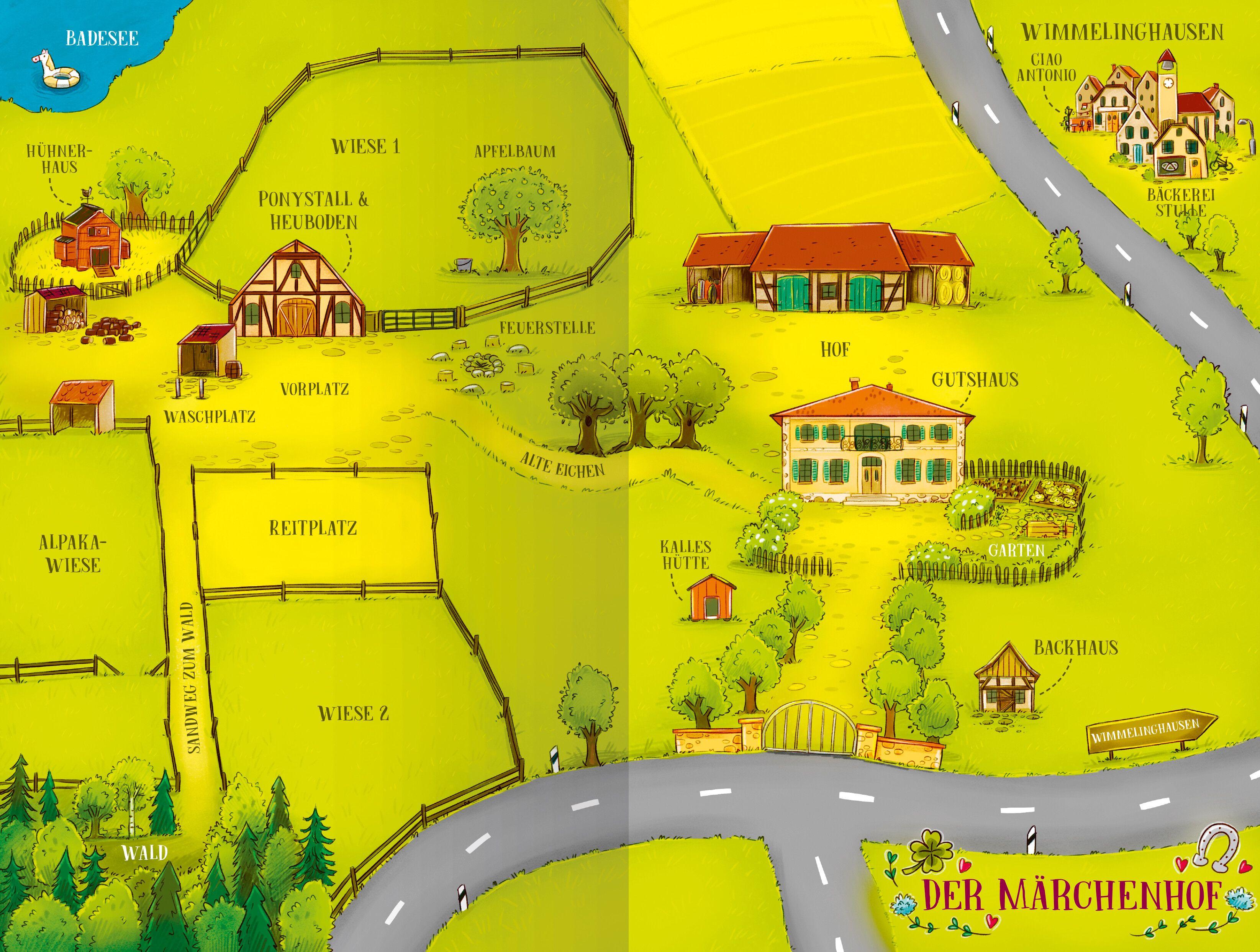 Beispielinhalt (Bild) Die Märchenponys, Band 1 - Schneewittchen hat jetzt vier Hufe