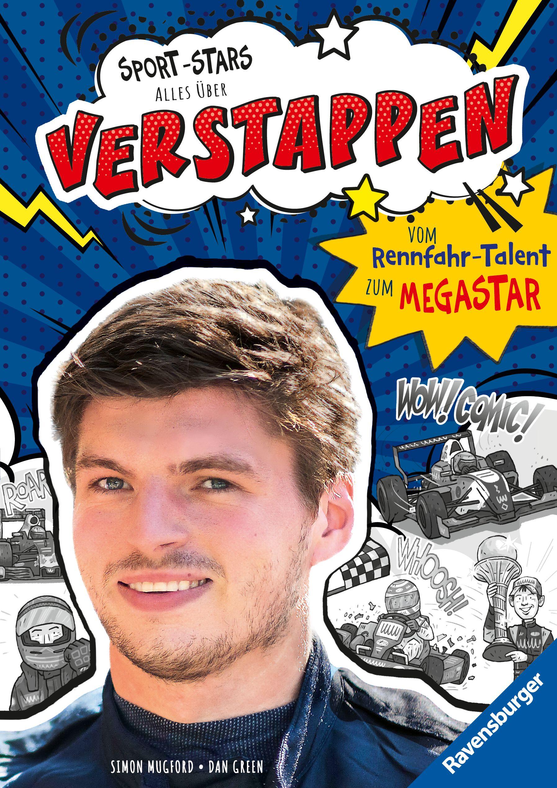 Vorderes Coverbild Sport-Stars. Alles über Verstappen. Vom Rennfahr-Talent zum Megastar