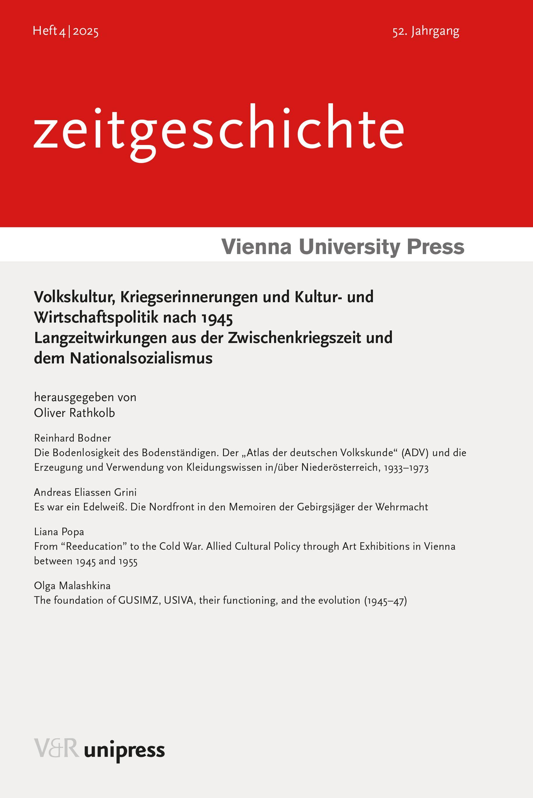 Vorderes Coverbild Volkskultur, Kriegserinnerungen und Kultur- und Wirtschaftspolitik nach 1945