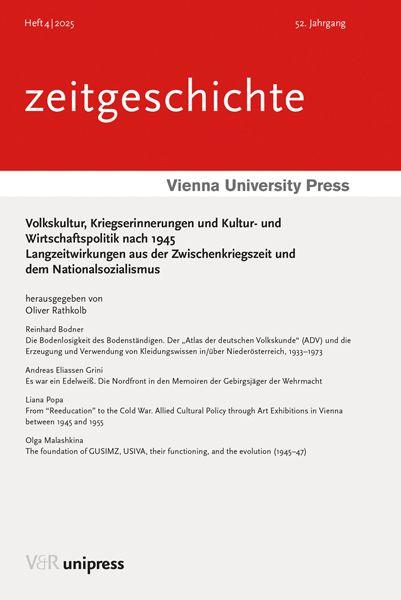 Autorenbild Volkskultur, Kriegserinnerungen und Kultur- und Wirtschaftspolitik nach 1945