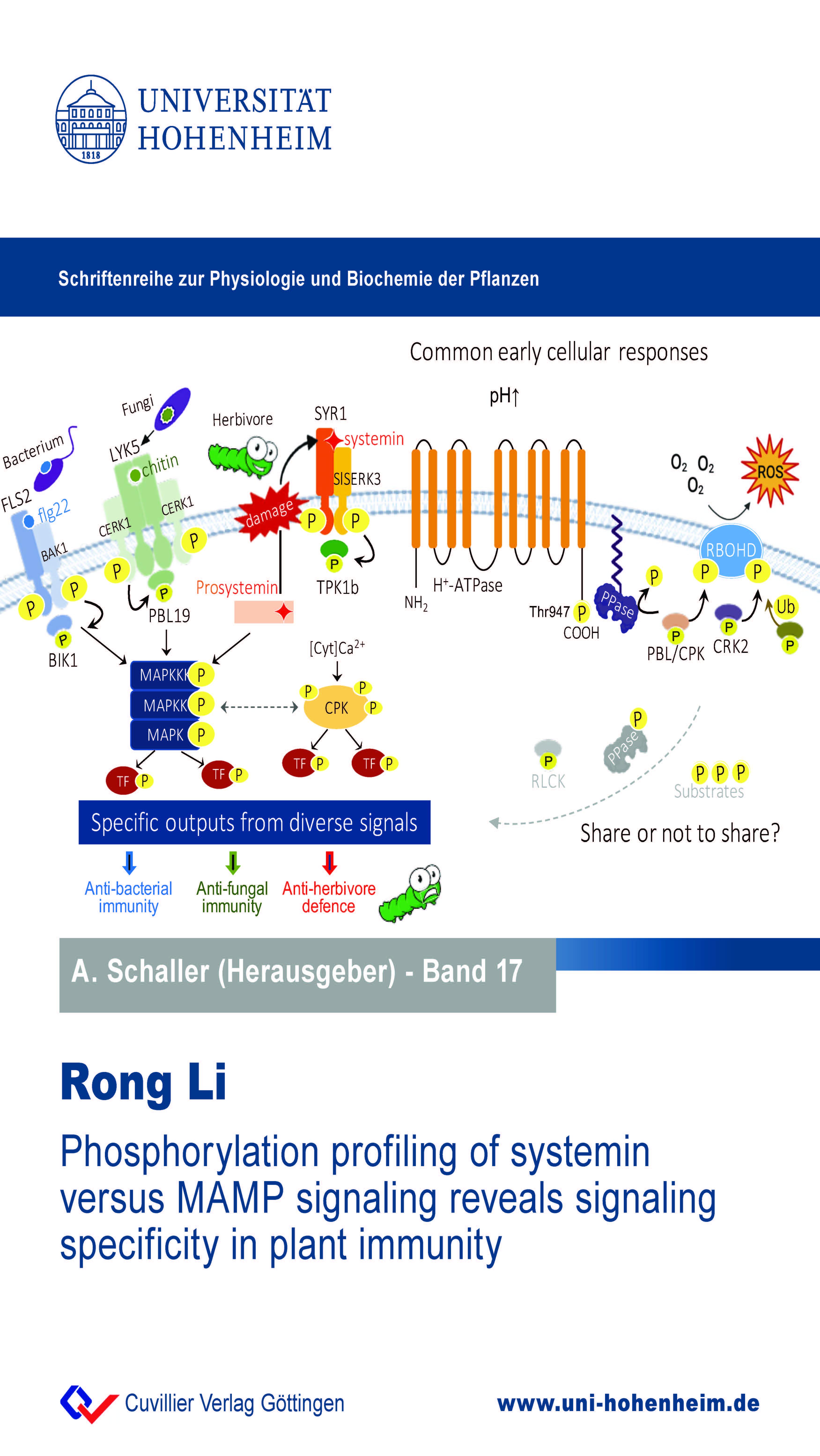Vorderes Coverbild Phosphorylation profiling of systemin versus MAMP signaling reveals signaling specificity in plant immunity