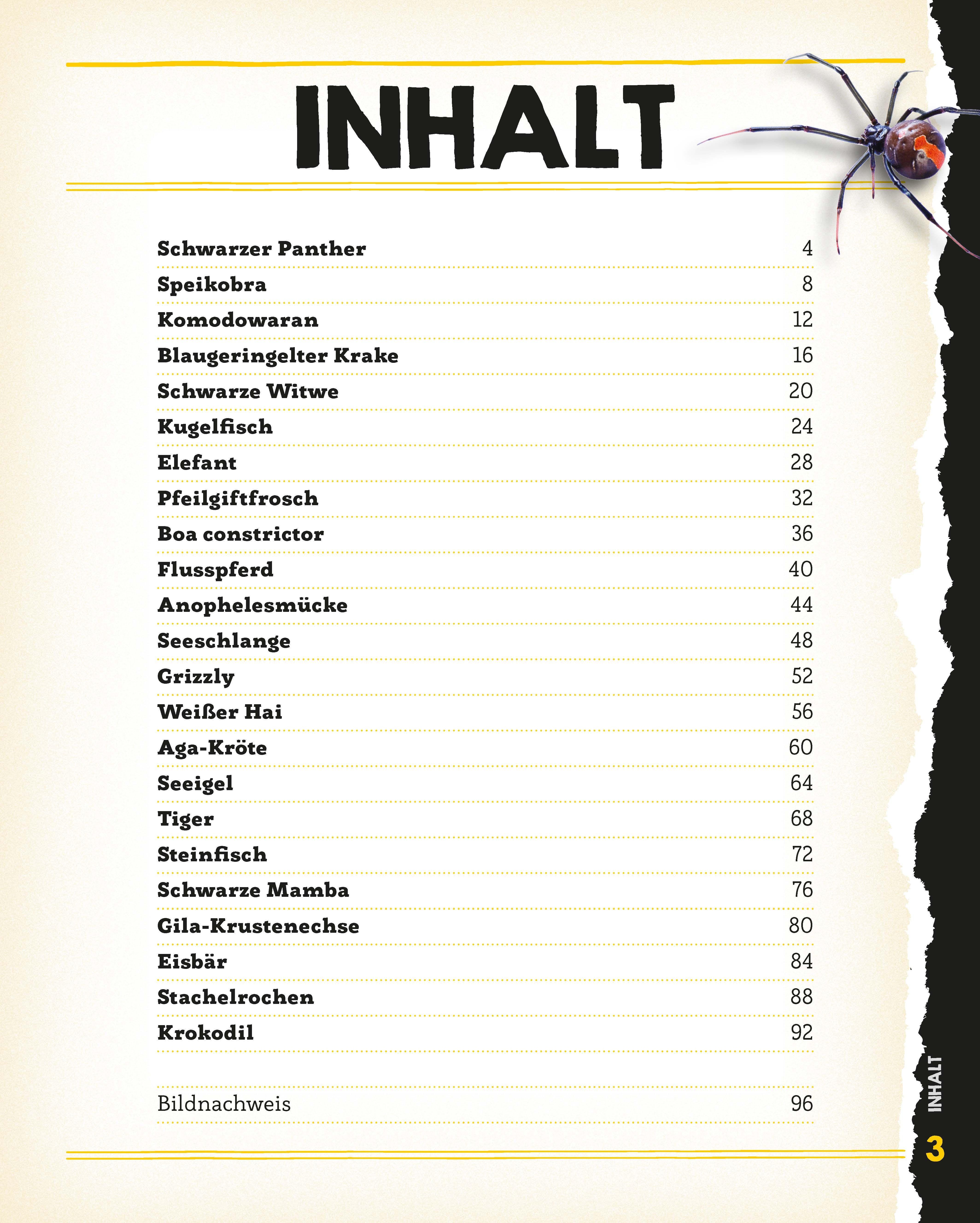 Beispielinhalt (Bild) Bissig, giftig, tödlich!