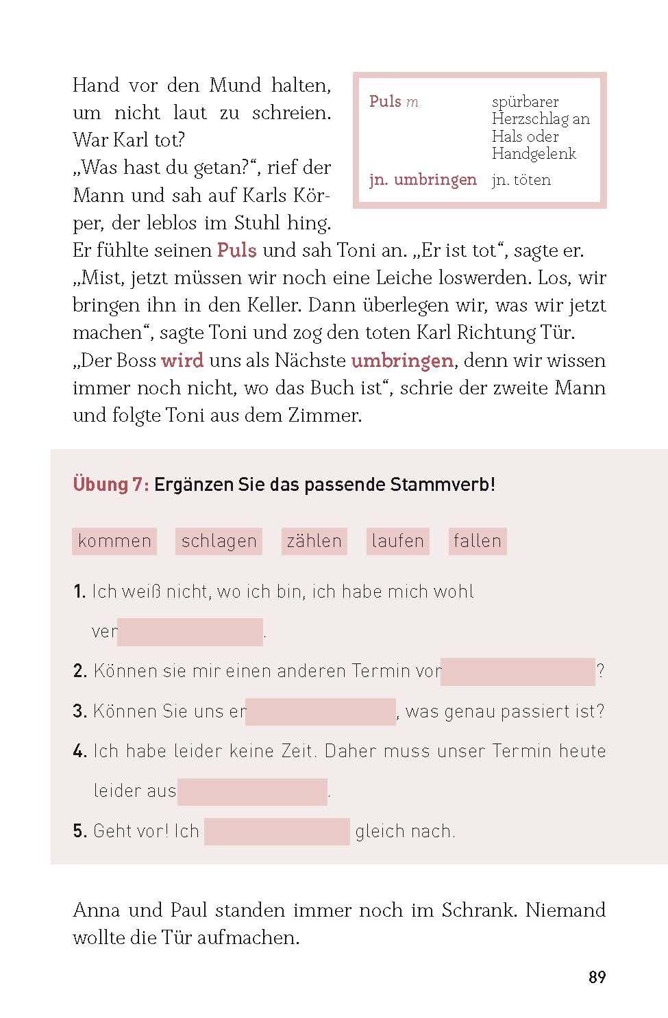 Beispielinhalt (Bild) Der Blutfleck