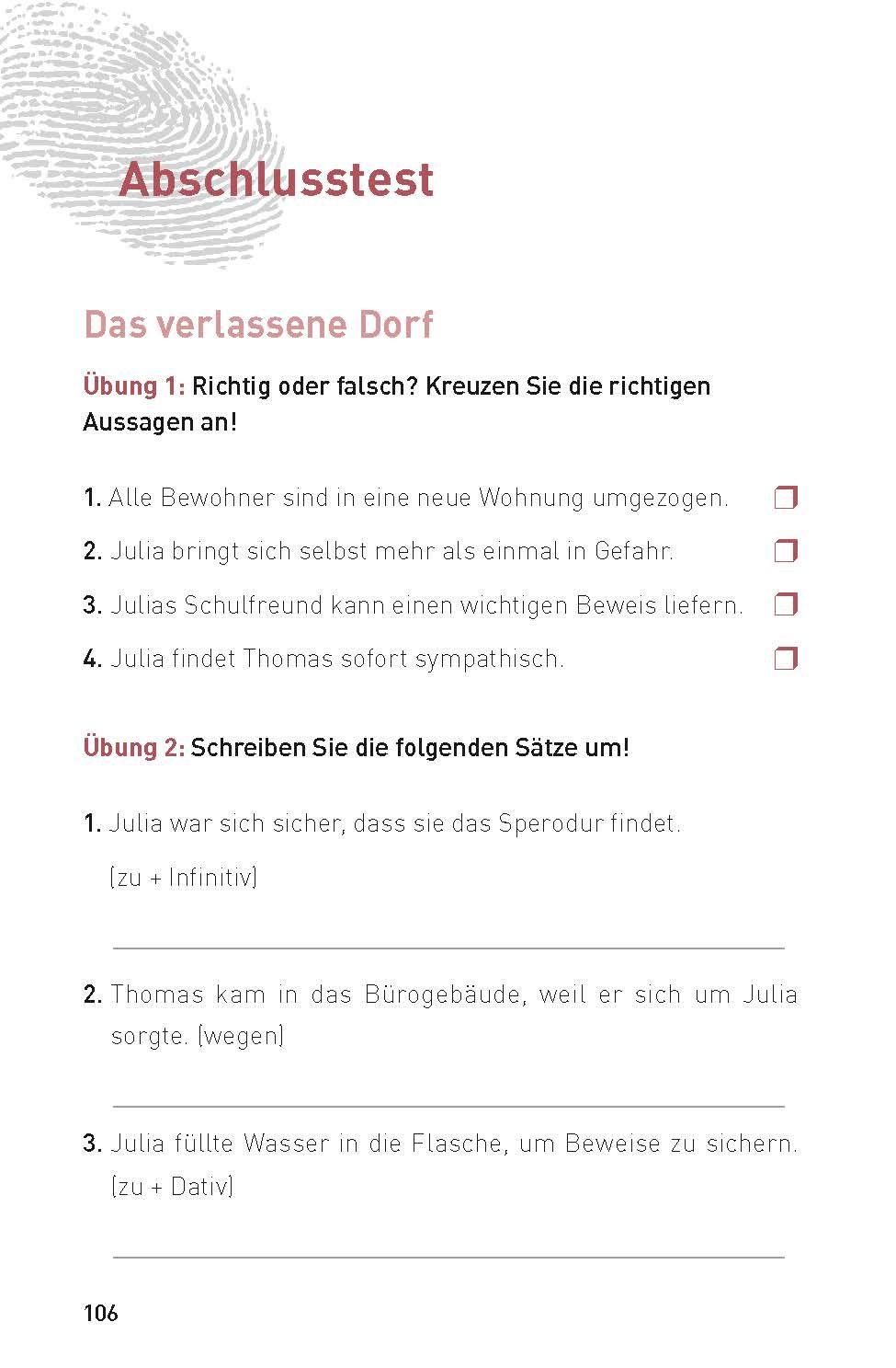 Beispielinhalt (Bild) Der Blutfleck