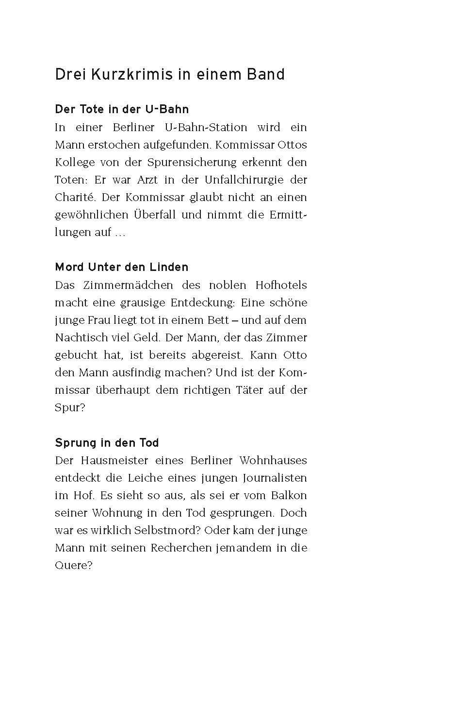 Beispielinhalt (Bild) Mord unter den Linden