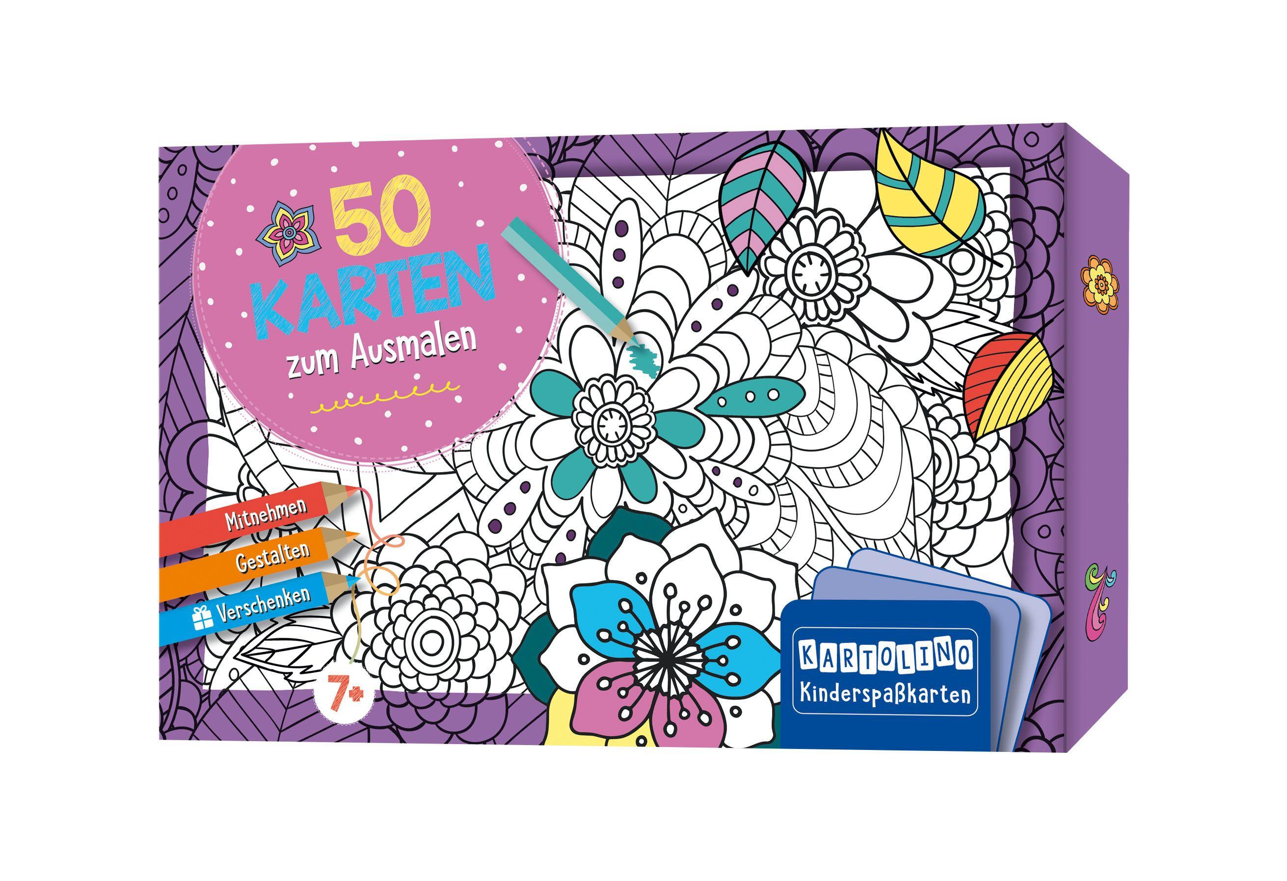 Vorderes Coverbild 50 Karten zum Ausmalen - Kreative Muster