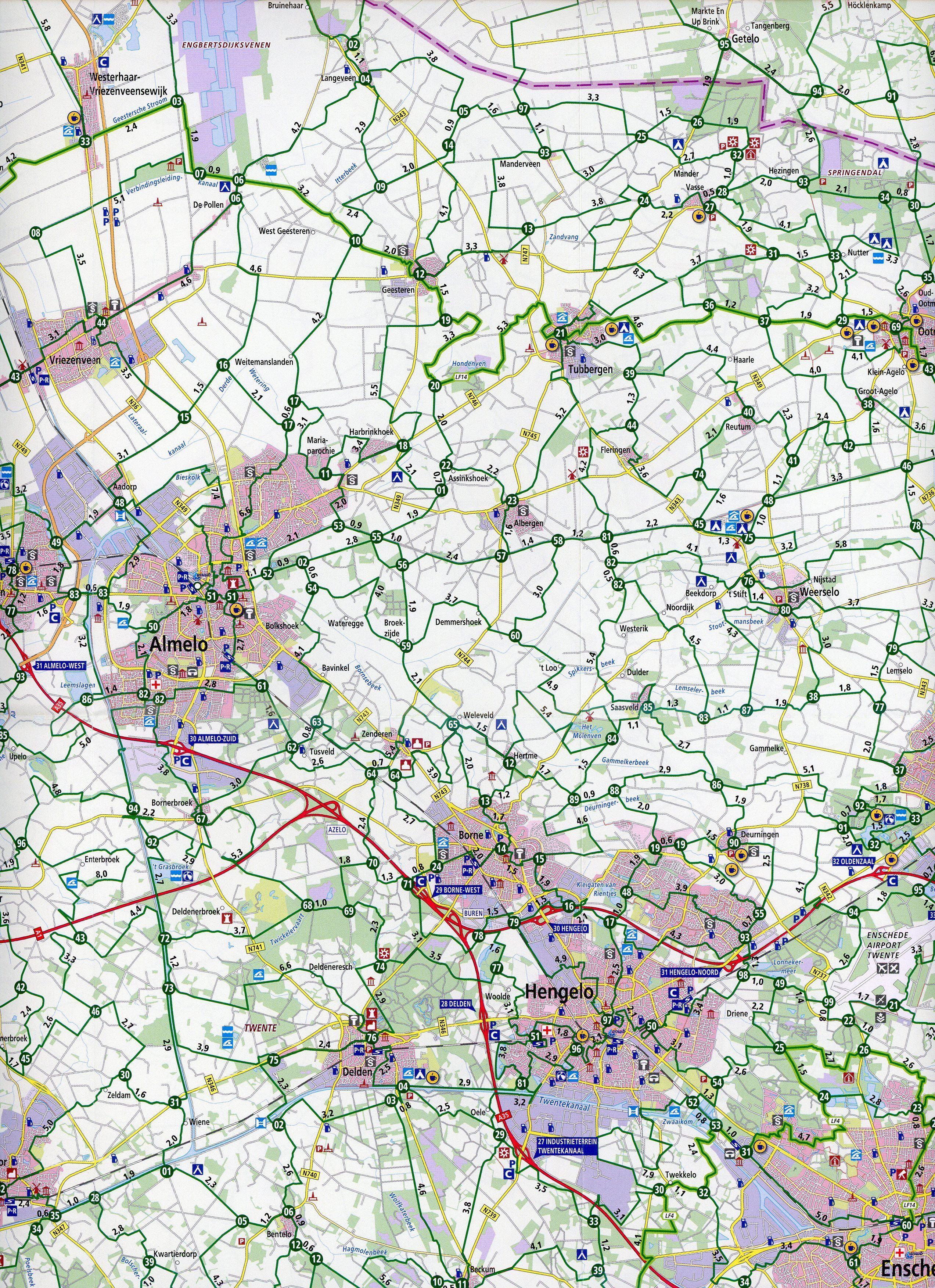Beispielinhalt (Bild) Twente Stedenband (Enschede / Almelo / Hardenberg) 1:100 000