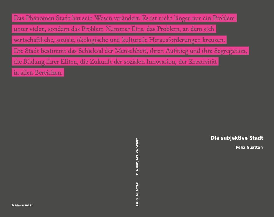 Vorderes Coverbild Die subjektive Stadt