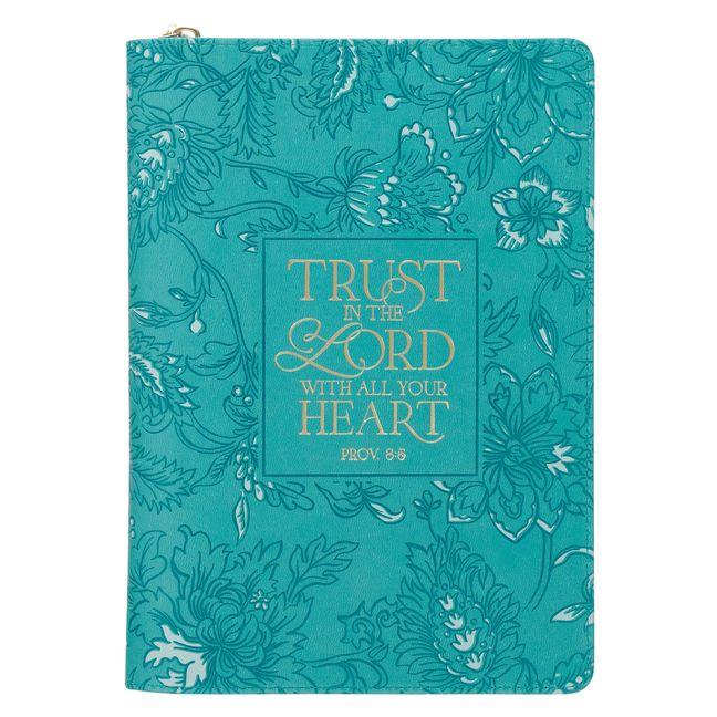 Vorderes Coverbild Journal Classic Zip Teal Trust in the Lord Prov. 3:5