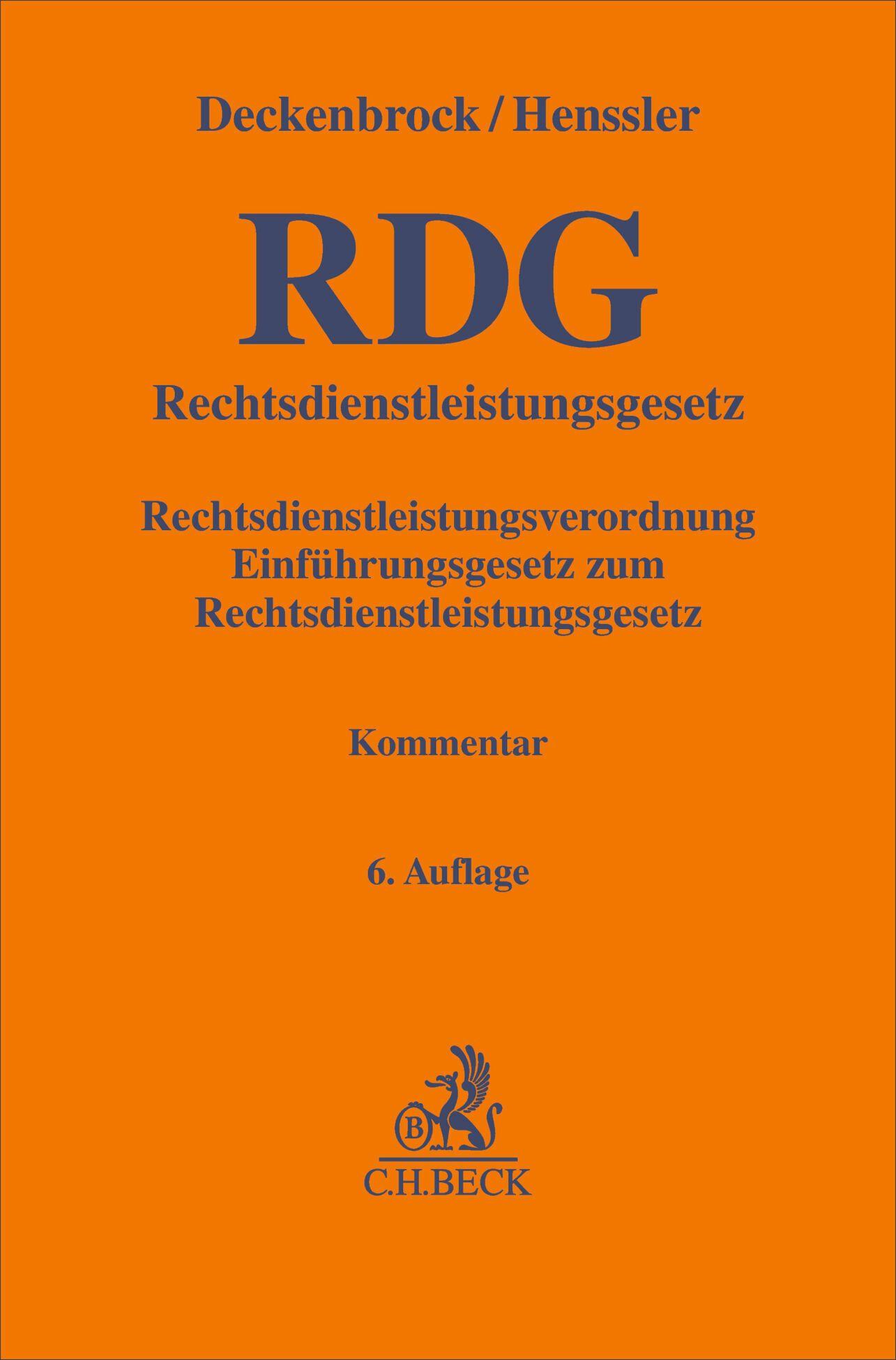 Vorderes Coverbild Rechtsdienstleistungsgesetz. RDG