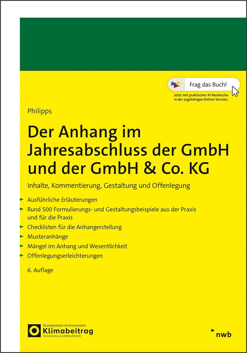 Vorderes Coverbild Der Anhang im Jahresabschluss der GmbH und der GmbH & Co. KG