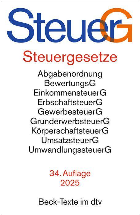 Vorderes Coverbild Steuergesetze. SteuerG
