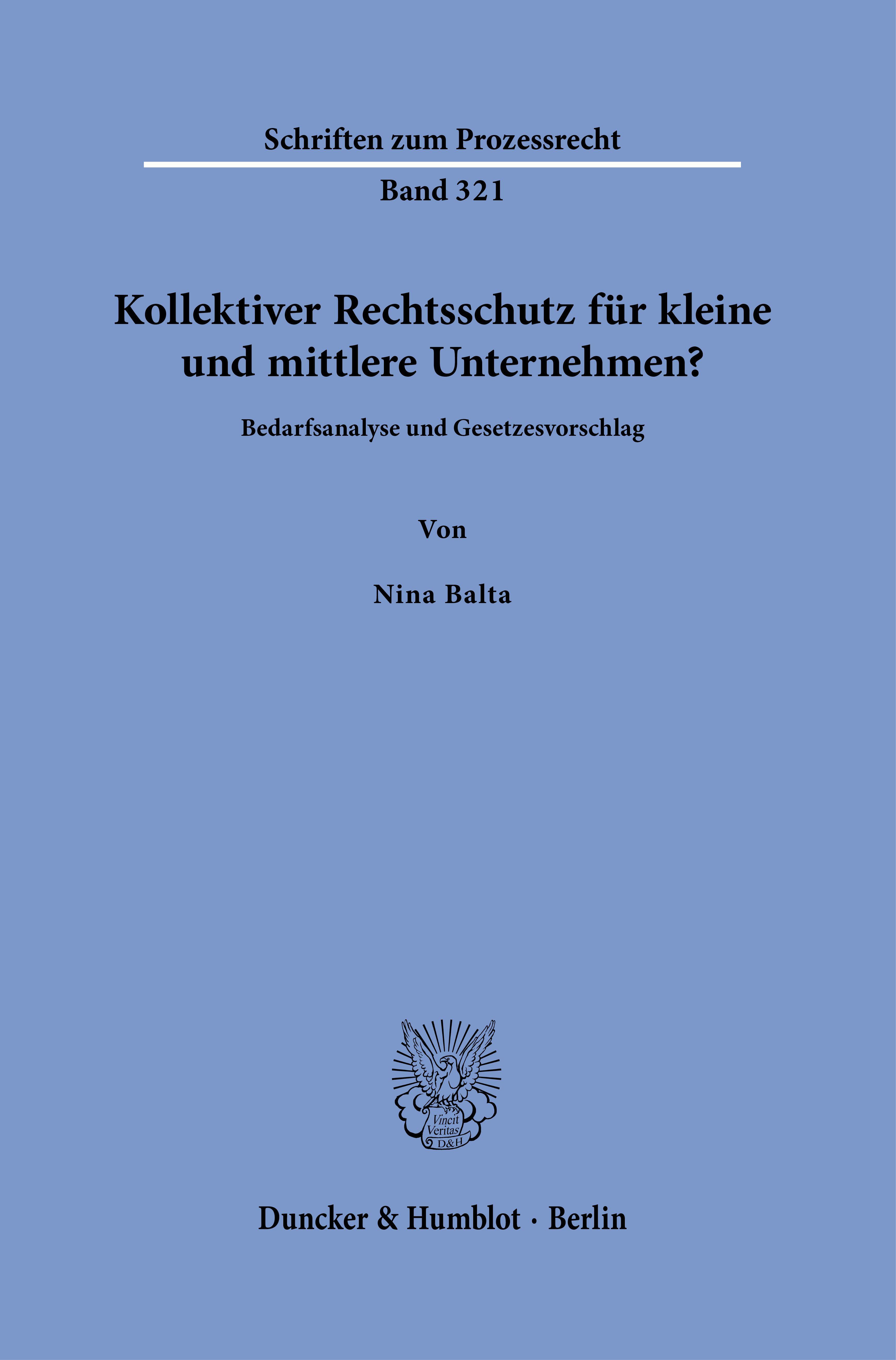 Vorderes Coverbild Kollektiver Rechtsschutz für kleine und mittlere Unternehmen?