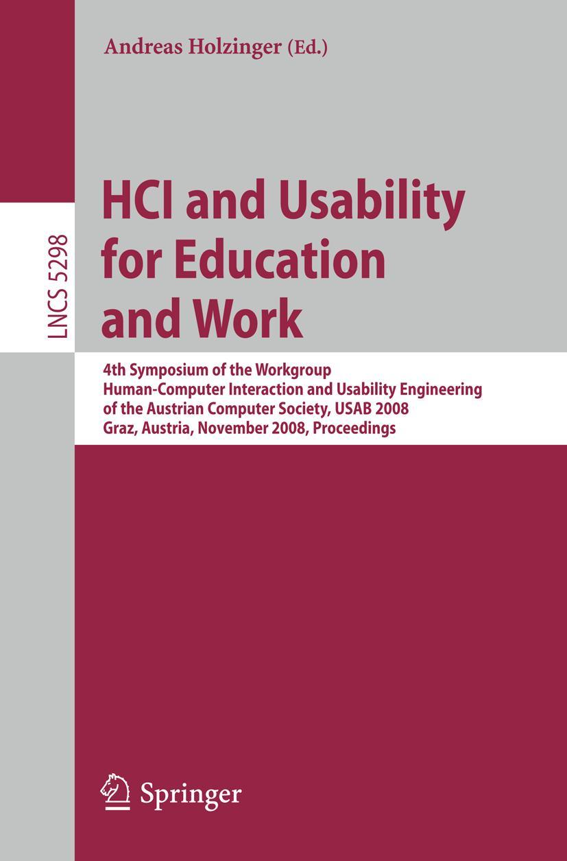 Vorderes Coverbild HCI and Usability for Education and Work